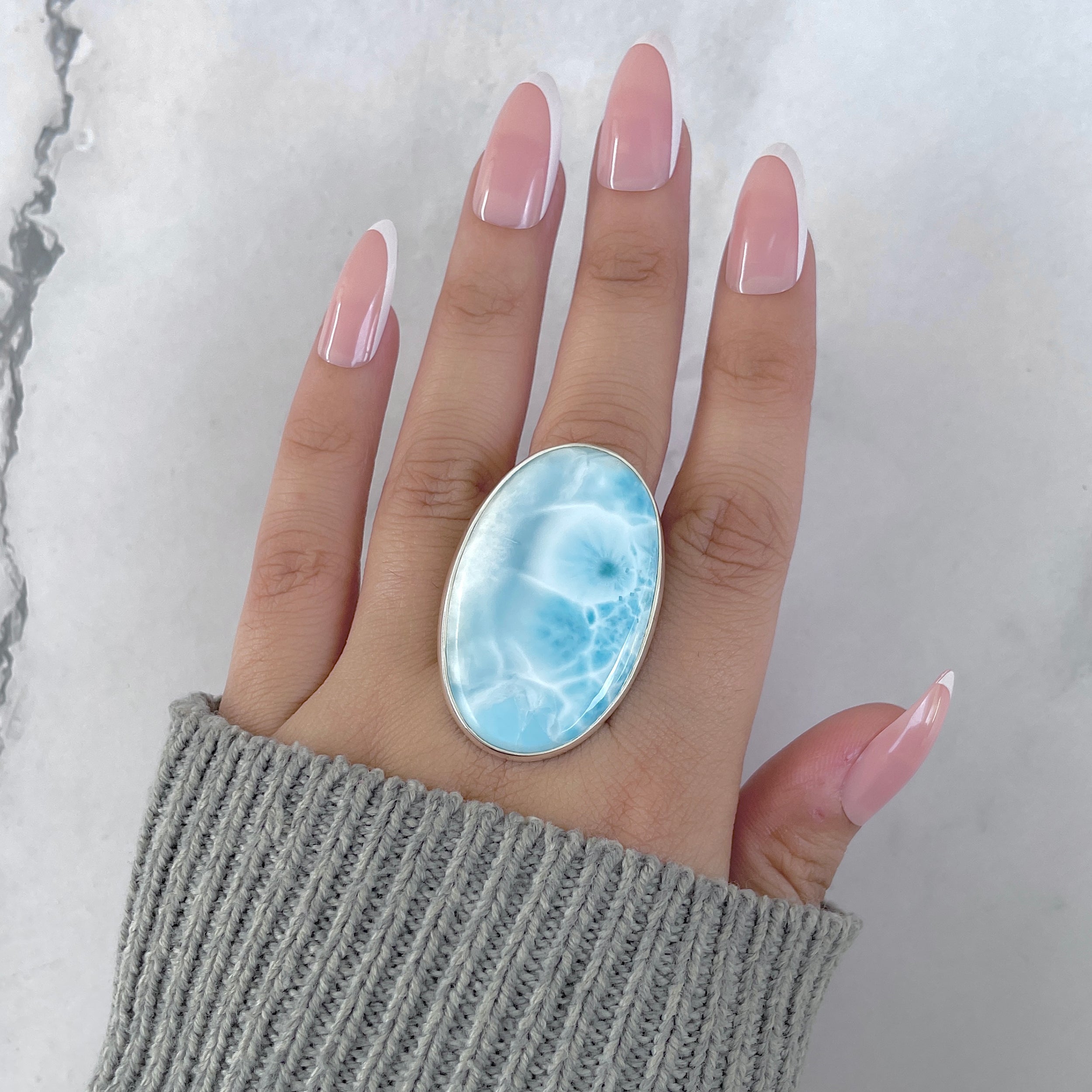 Larimar Adjustable Ring-(LAR-R-1964.)