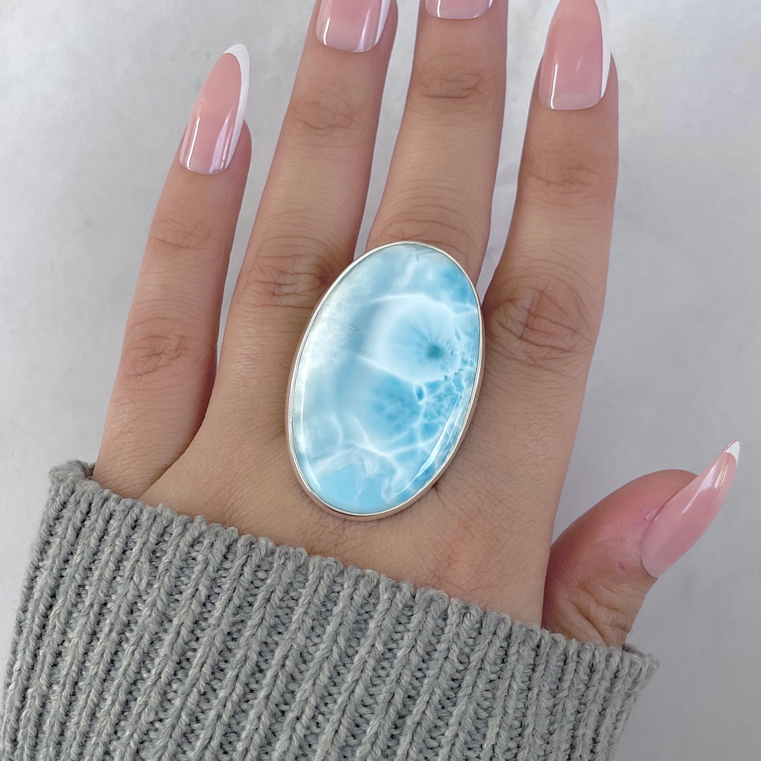 Larimar Adjustable Ring-(LAR-R-1964.)
