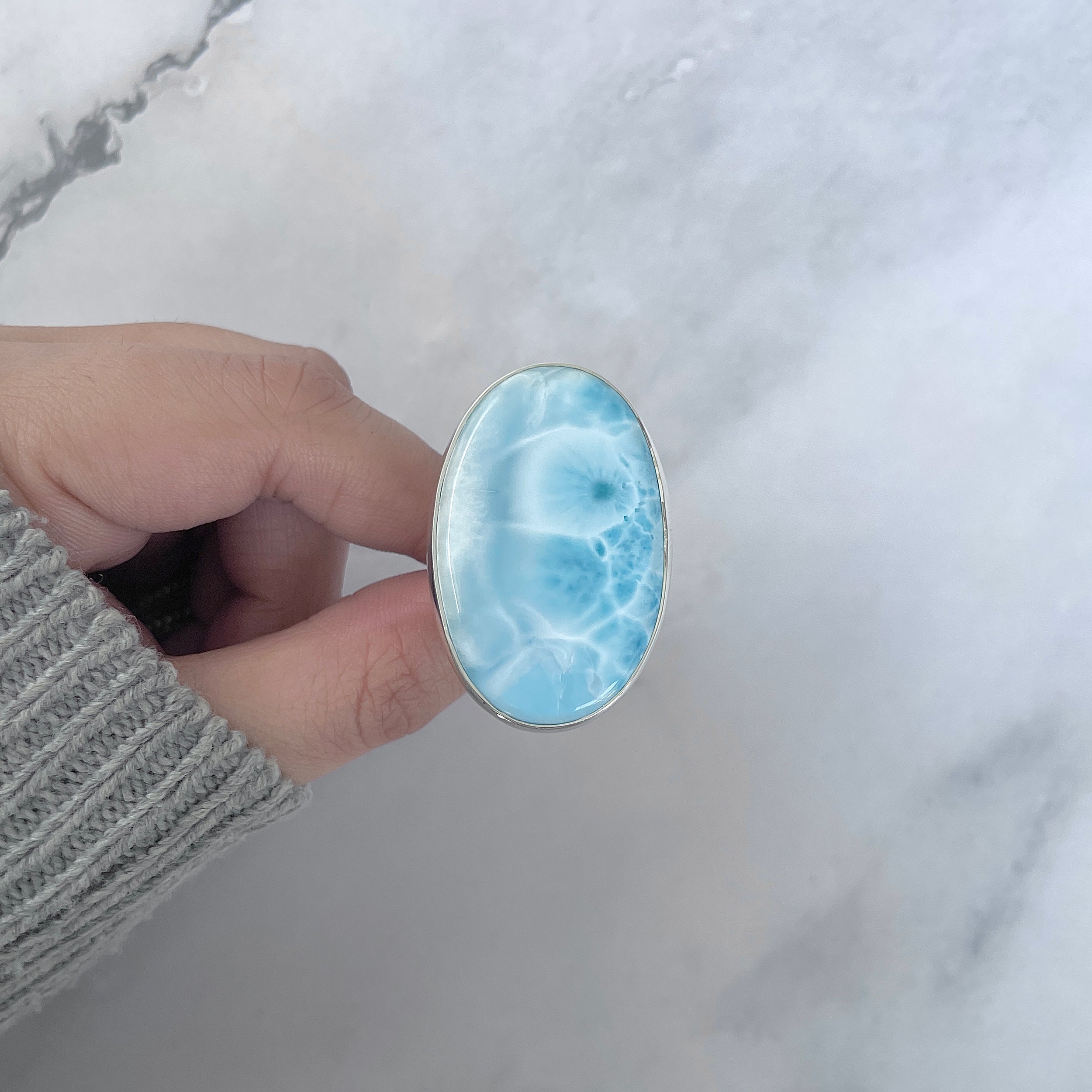 Larimar Adjustable Ring-(LAR-R-1964.)