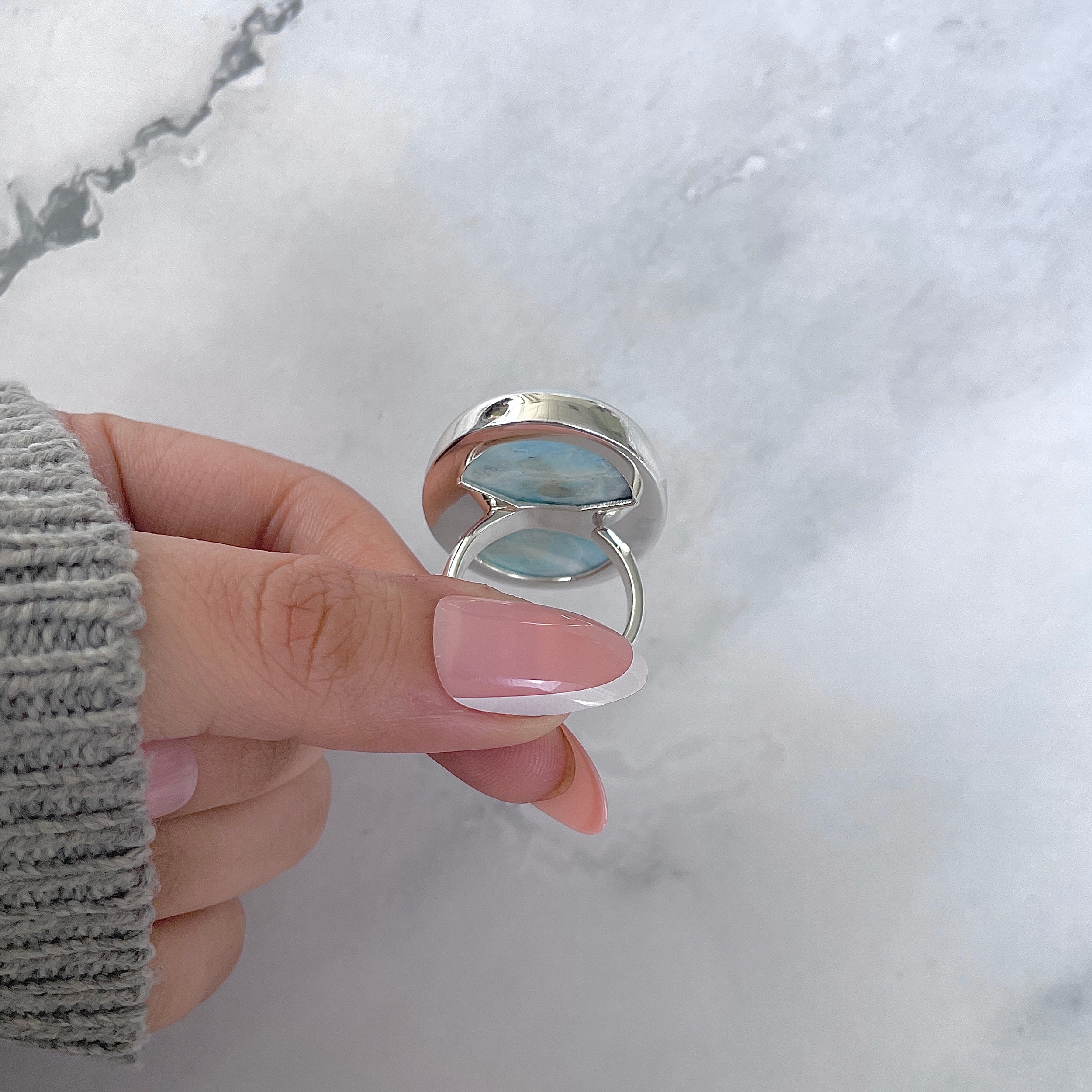Larimar Adjustable Ring-(LAR-R-1964.)
