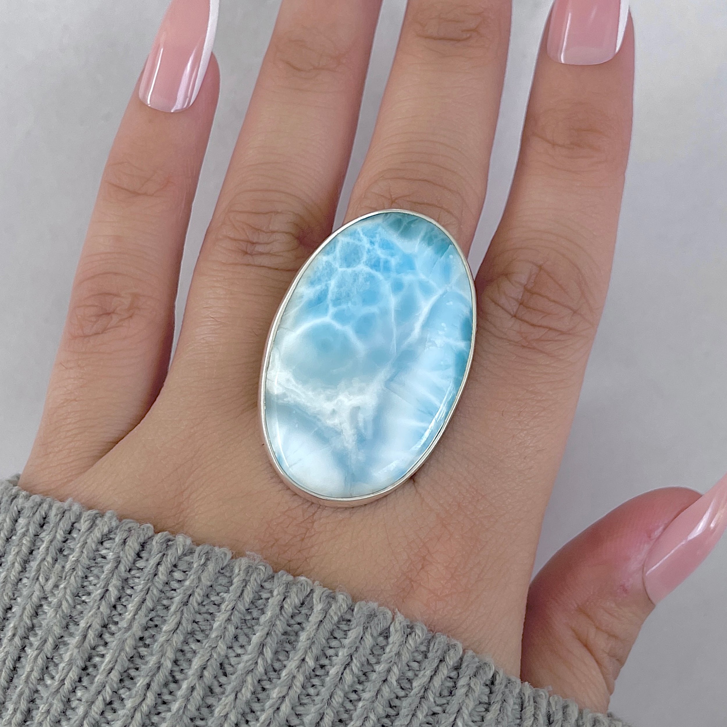 Larimar Adjustable Ring-(LAR-R-1966.)