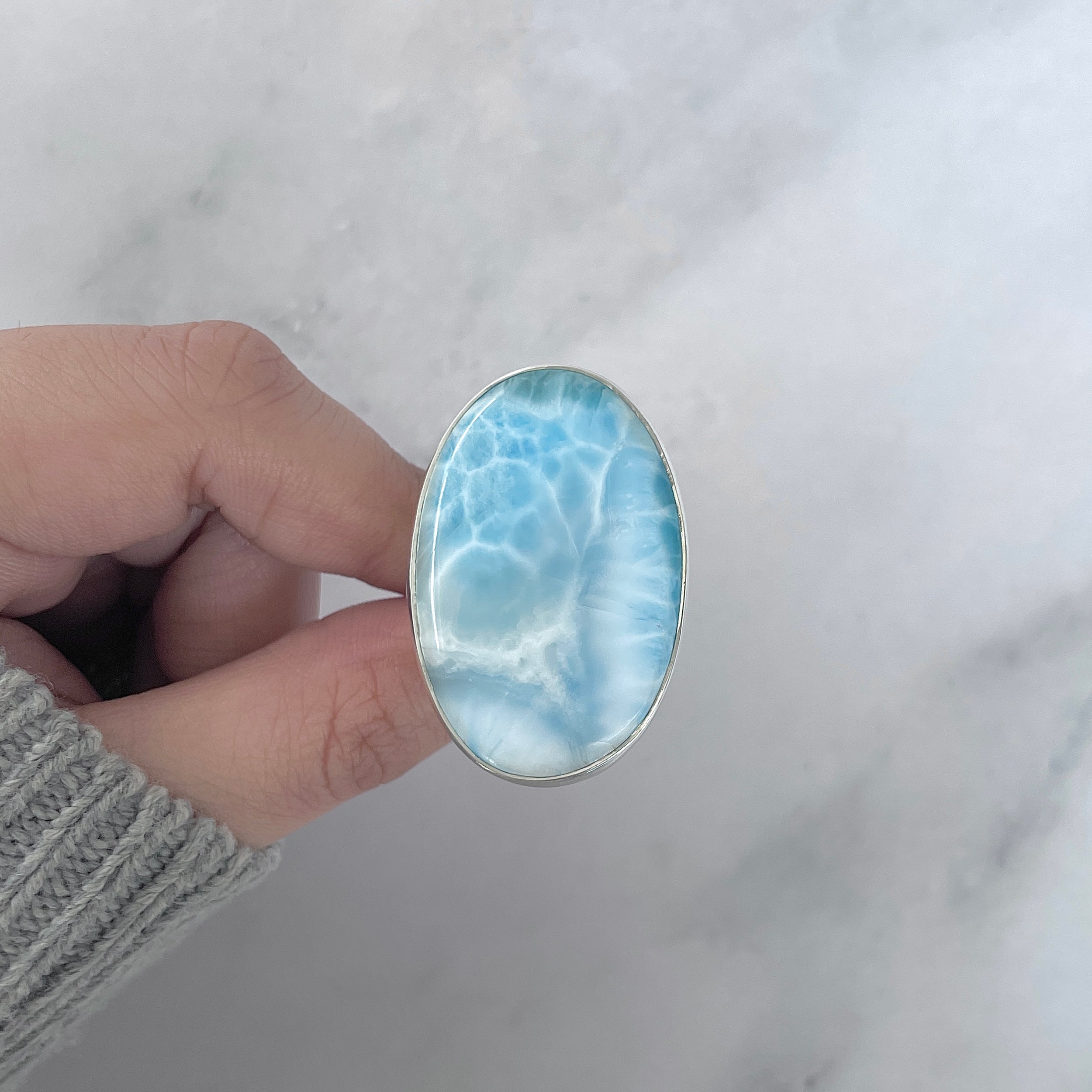 Larimar Adjustable Ring-(LAR-R-1966.)