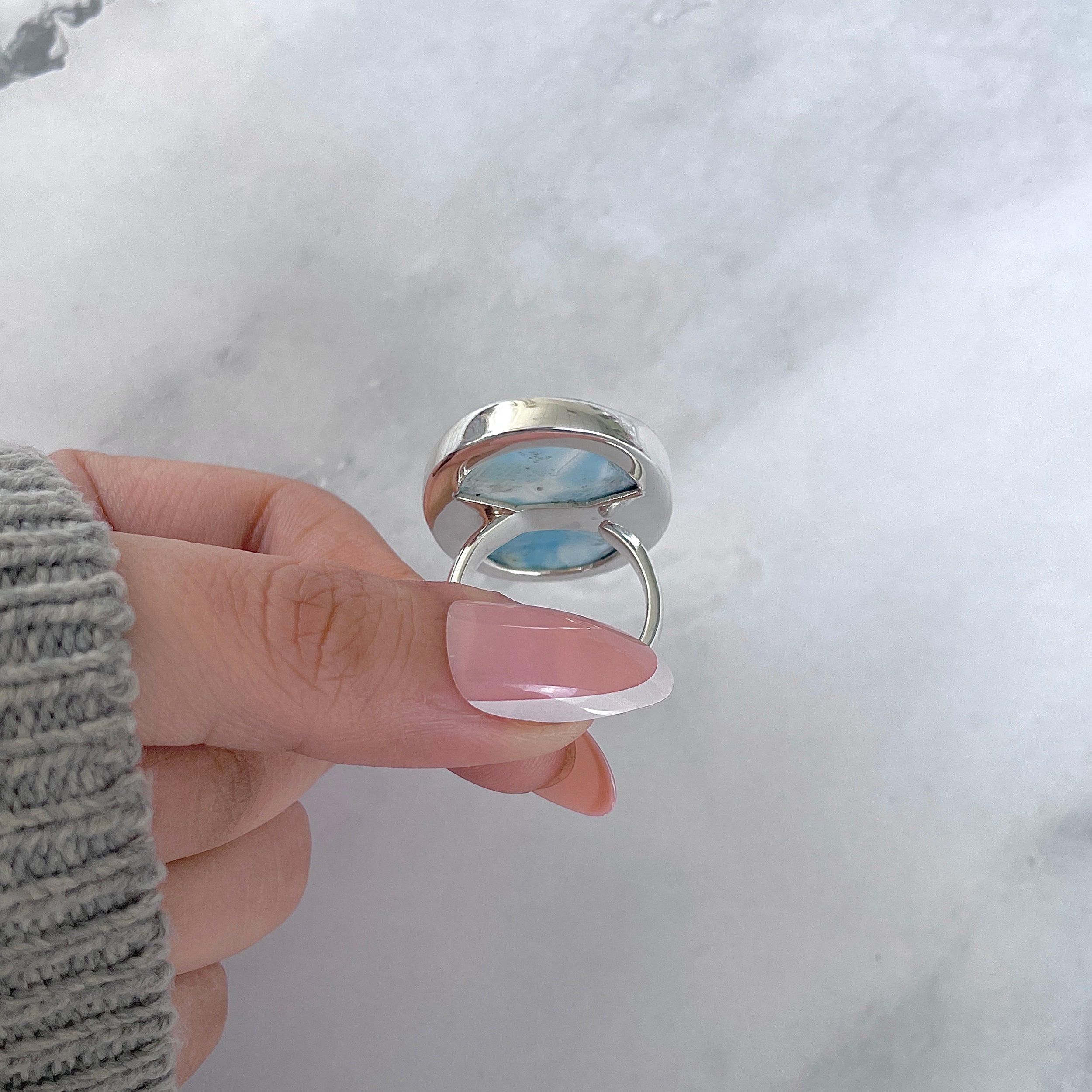 Larimar Adjustable Ring-(LAR-R-1966.)