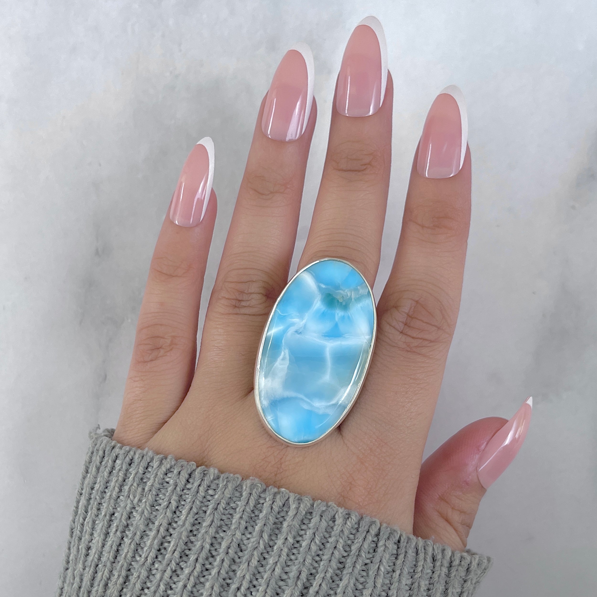 Larimar Adjustable Ring-(LAR-R-1967.)
