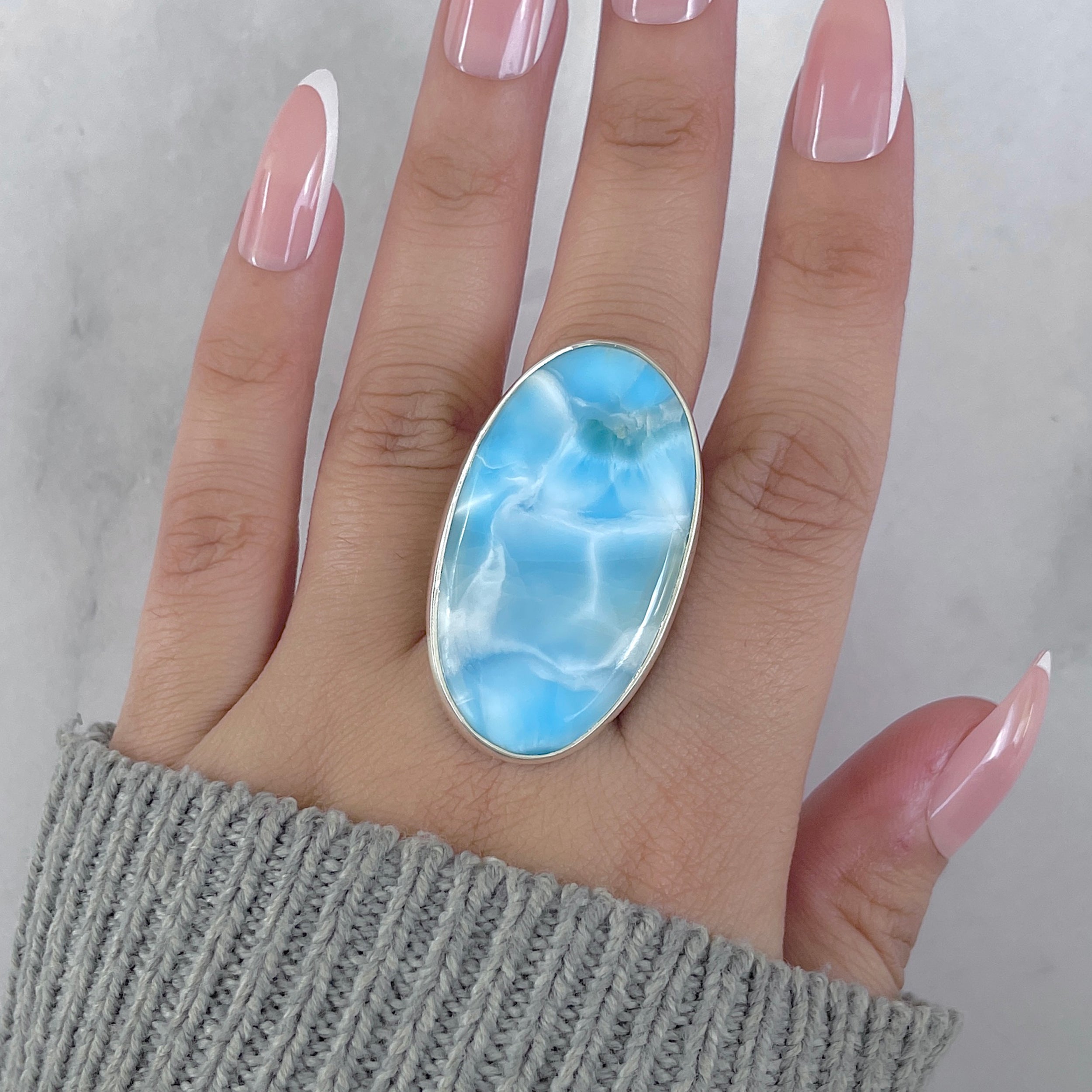 Larimar Adjustable Ring-(LAR-R-1967.)