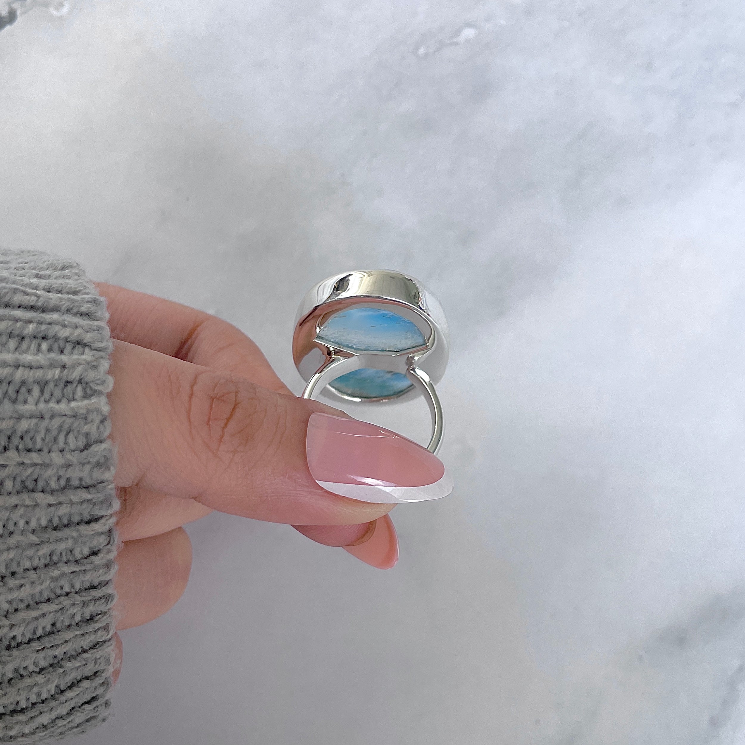 Larimar Adjustable Ring-(LAR-R-1967.)