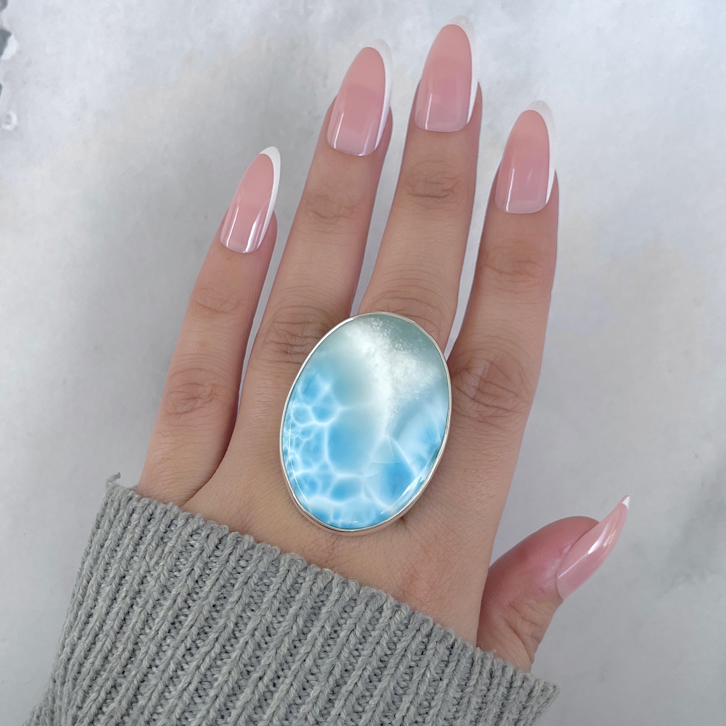Larimar Adjustable Ring-(LAR-R-1968.)