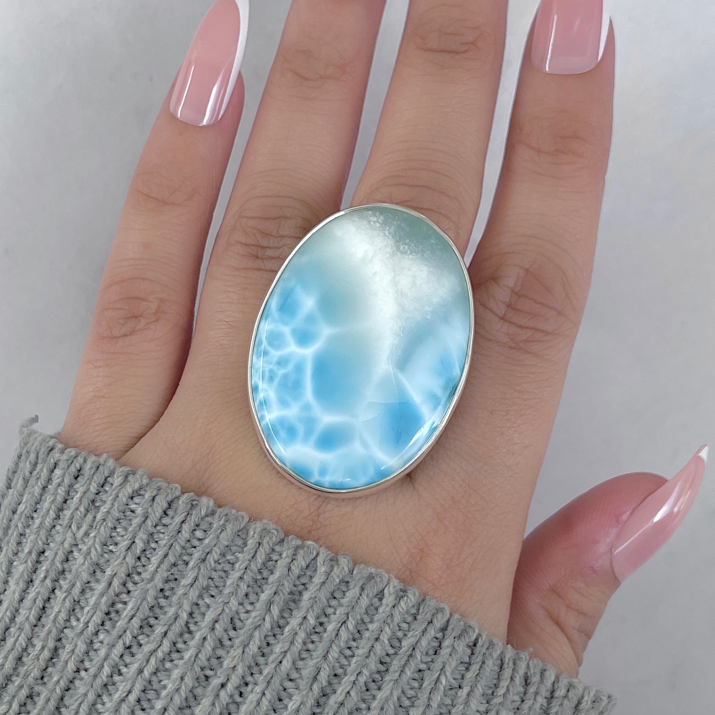 Larimar Adjustable Ring-(LAR-R-1968.)