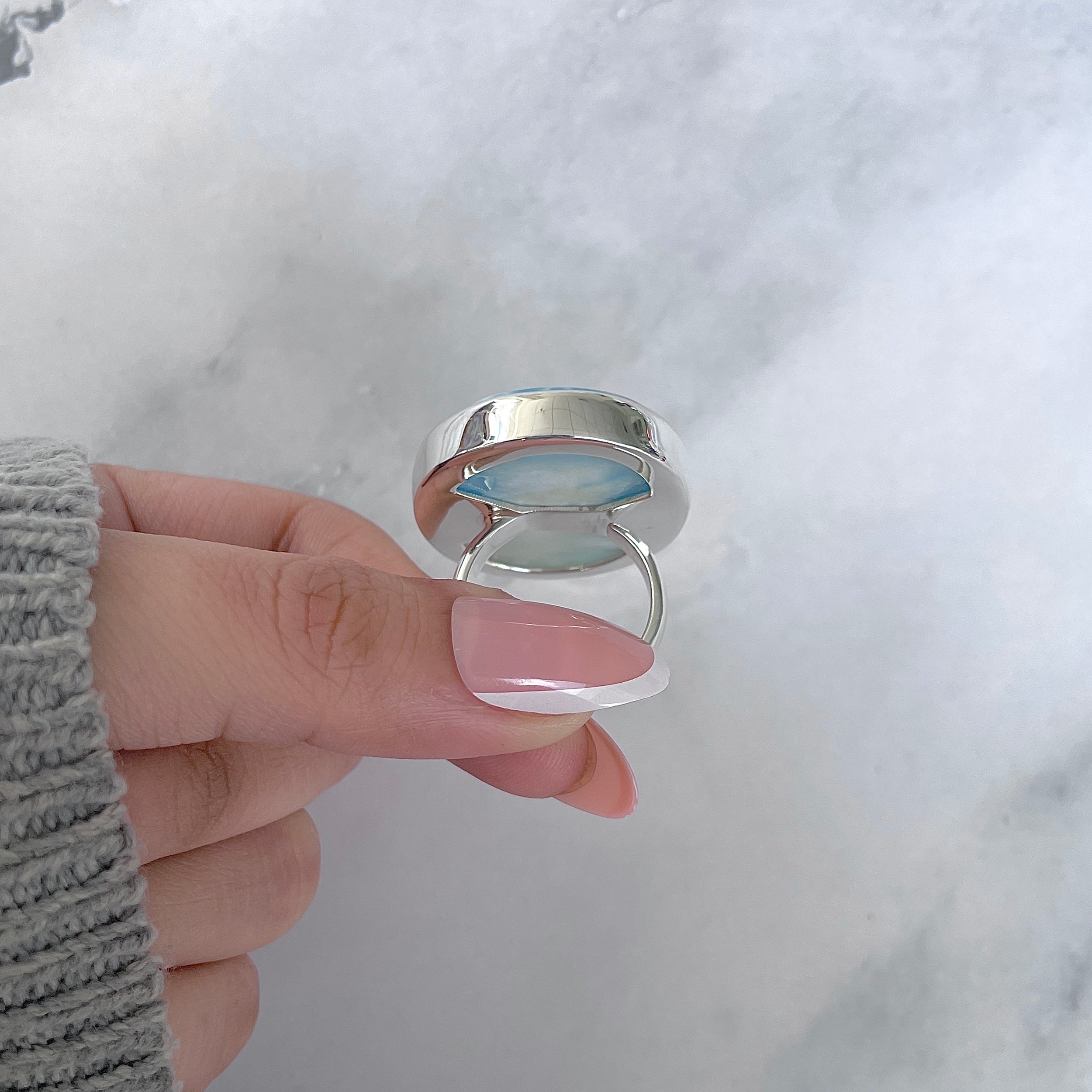 Larimar Adjustable Ring-(LAR-R-1968.)