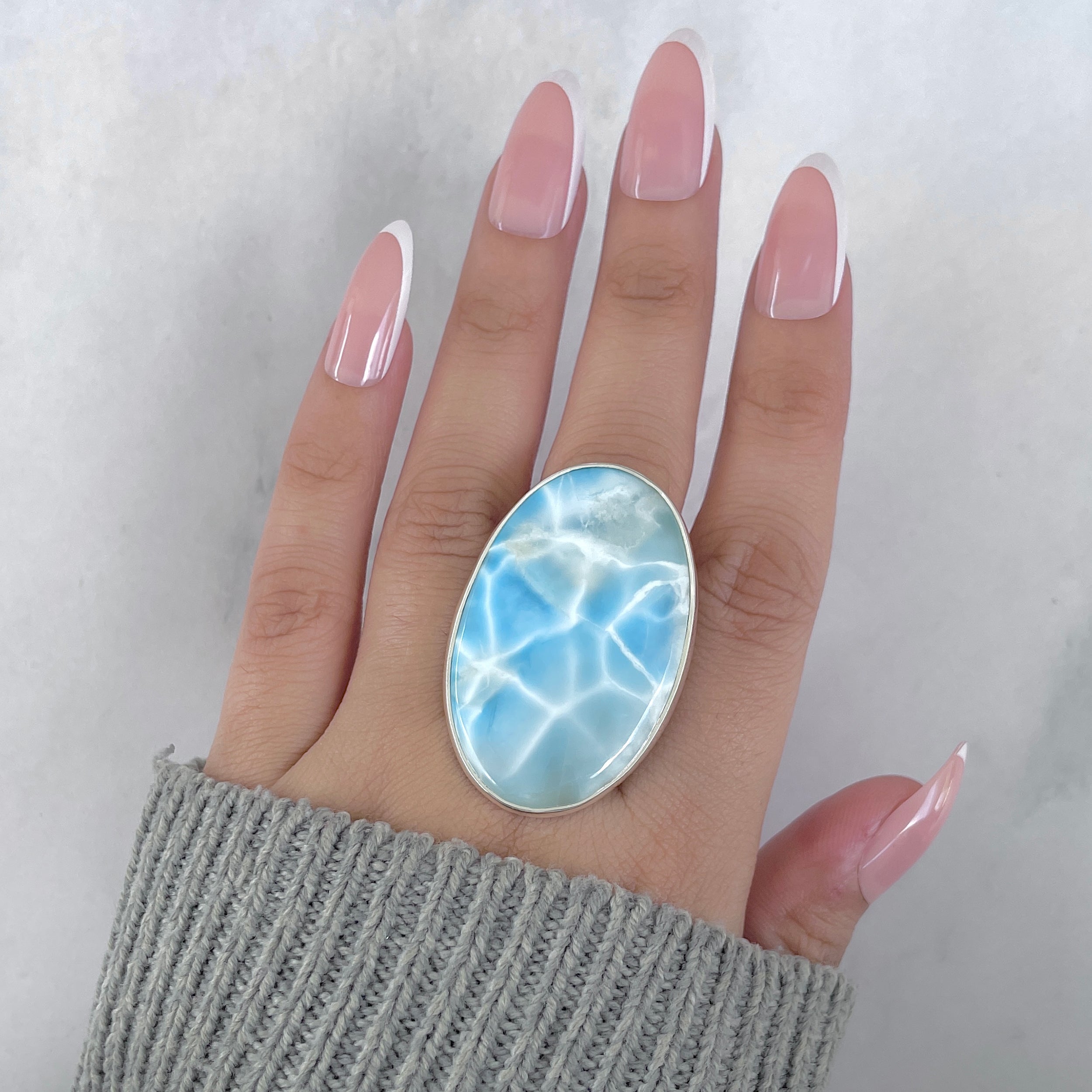 Larimar Adjustable Ring-(LAR-R-1969.)