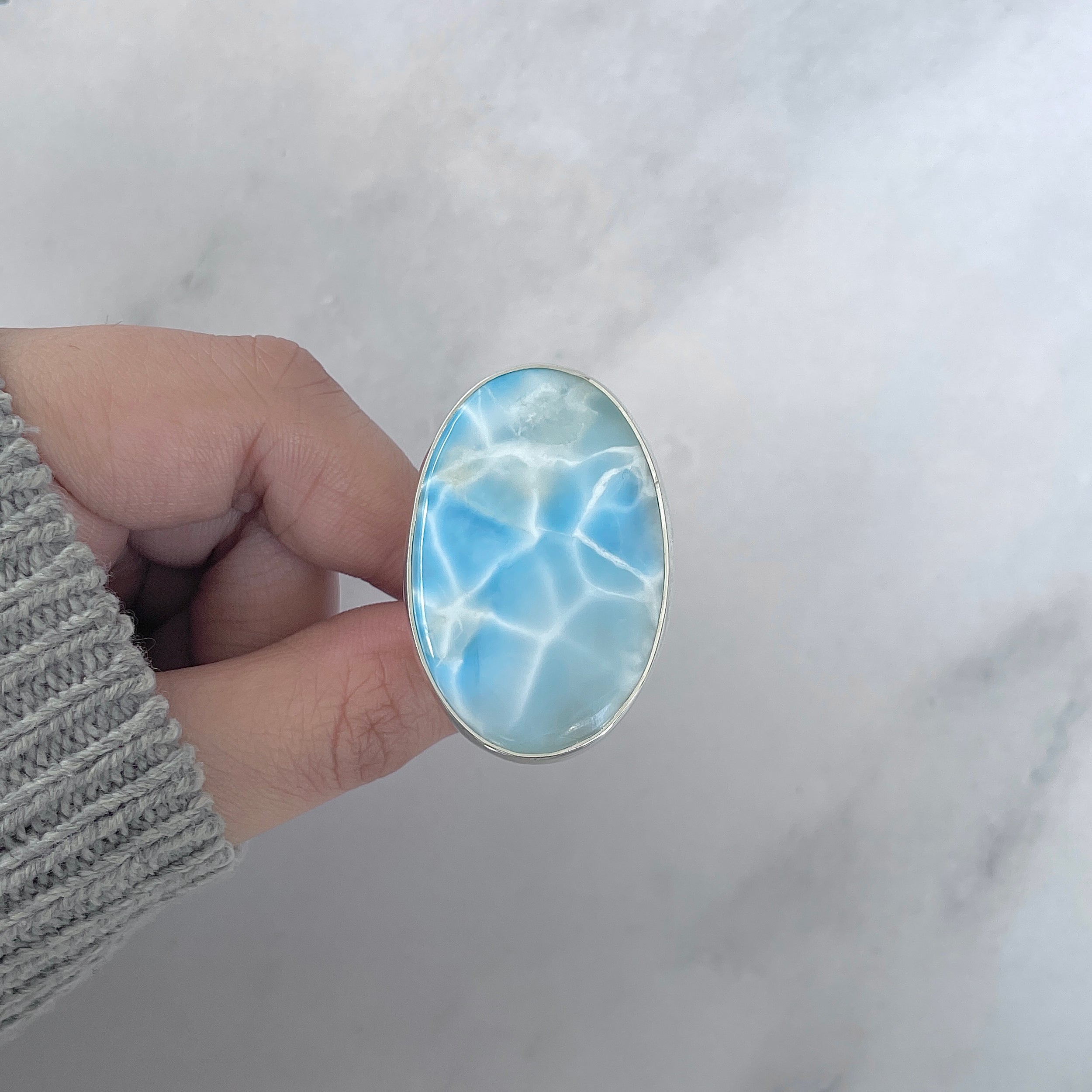 Larimar Adjustable Ring-(LAR-R-1969.)
