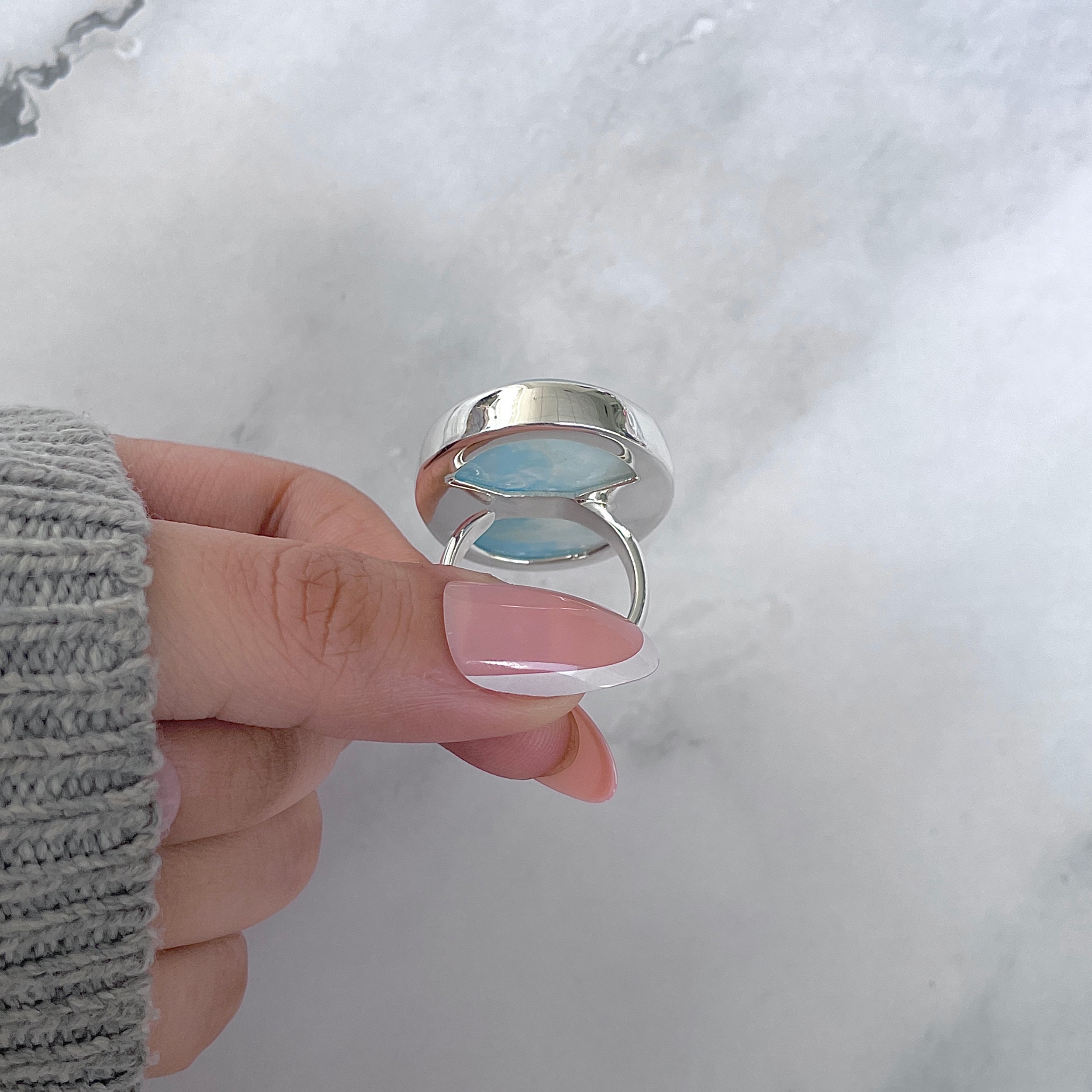 Larimar Adjustable Ring-(LAR-R-1969.)