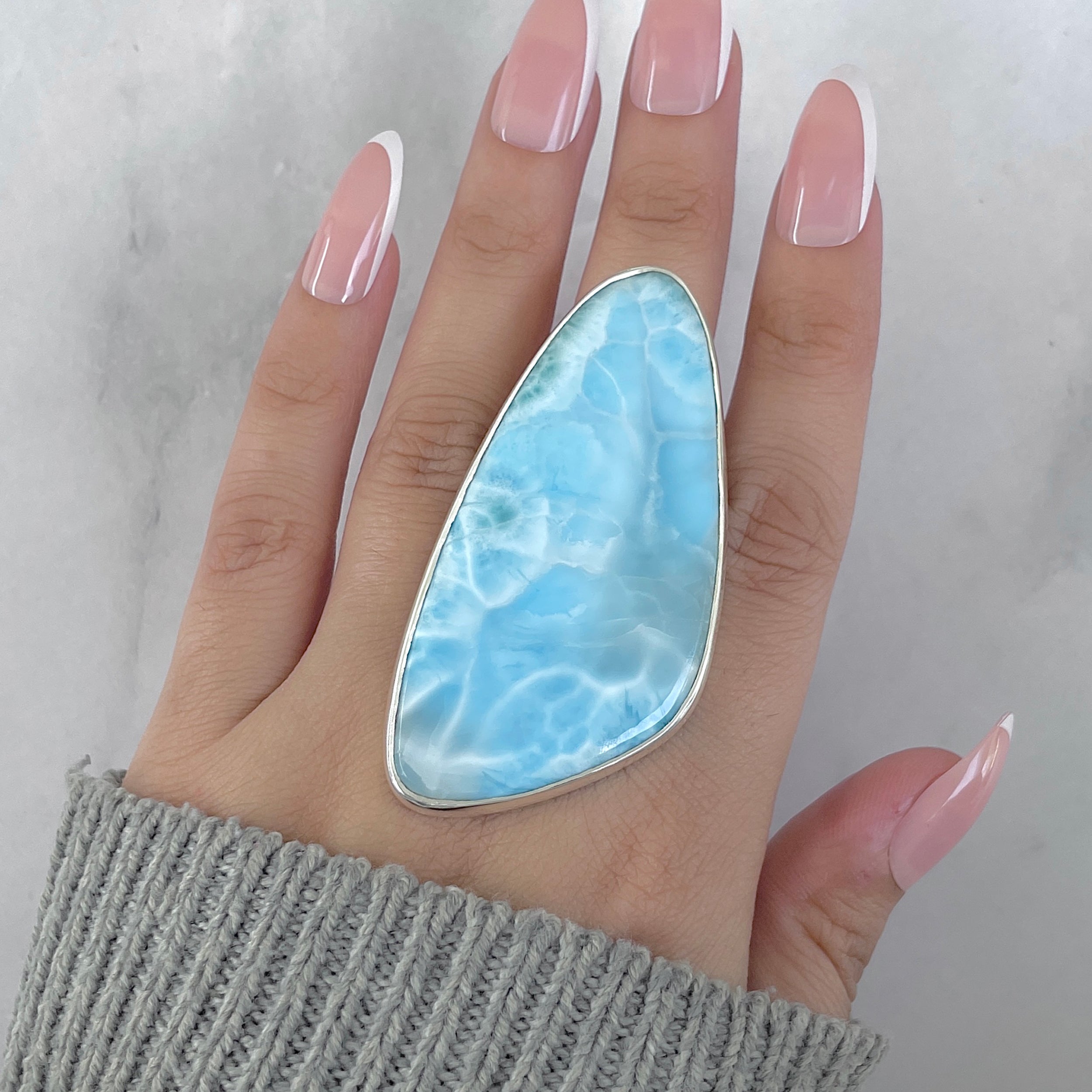 Larimar Adjustable Ring-(LAR-R-1970.)