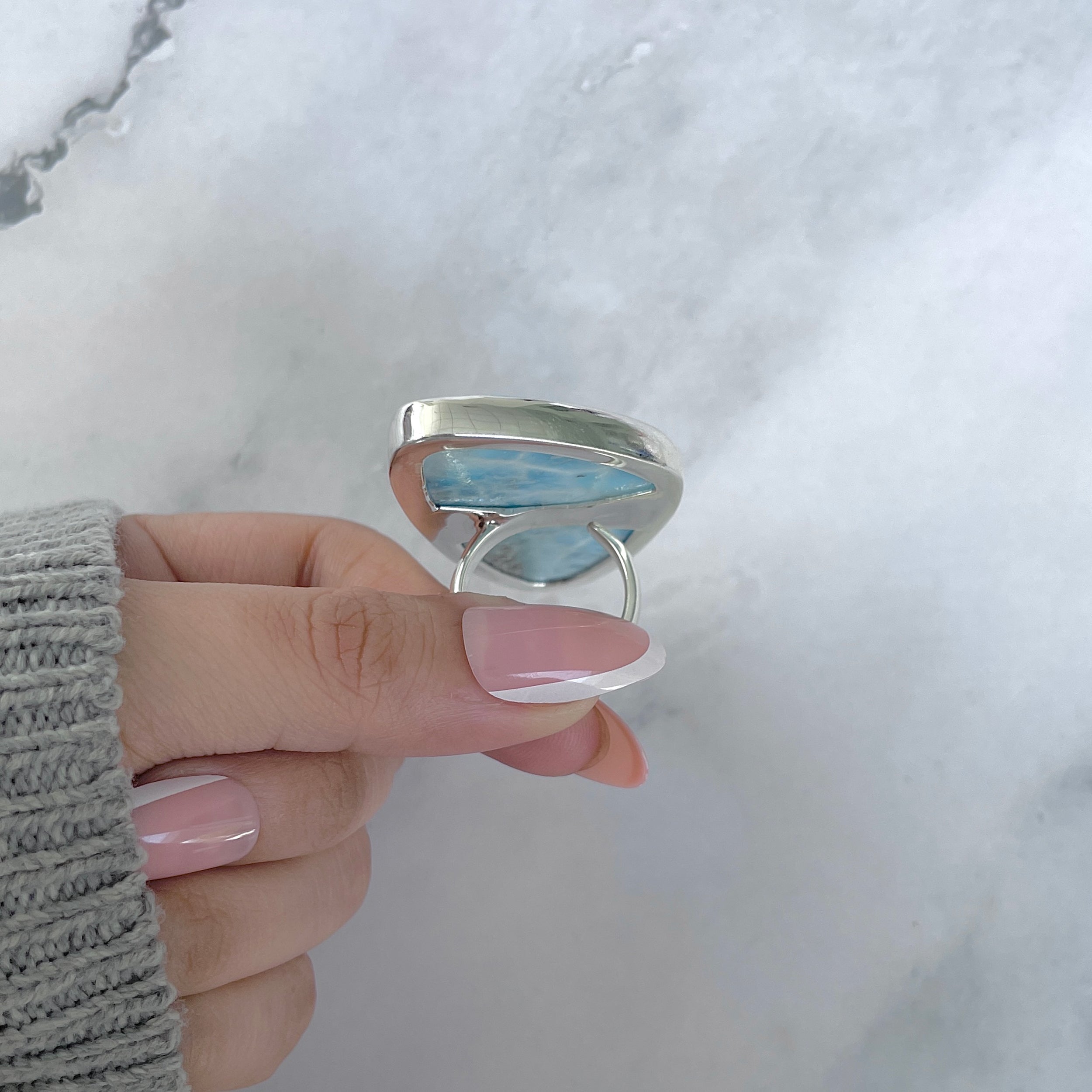 Larimar Adjustable Ring-(LAR-R-1970.)
