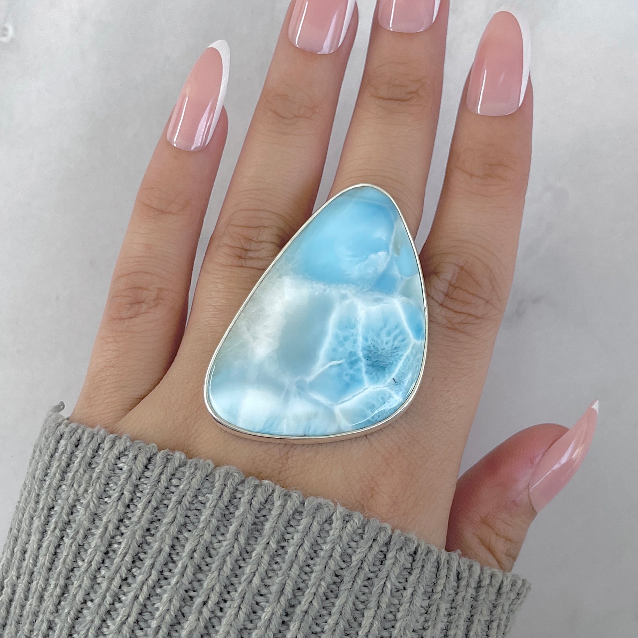 Larimar Adjustable Ring-(LAR-R-1971.)