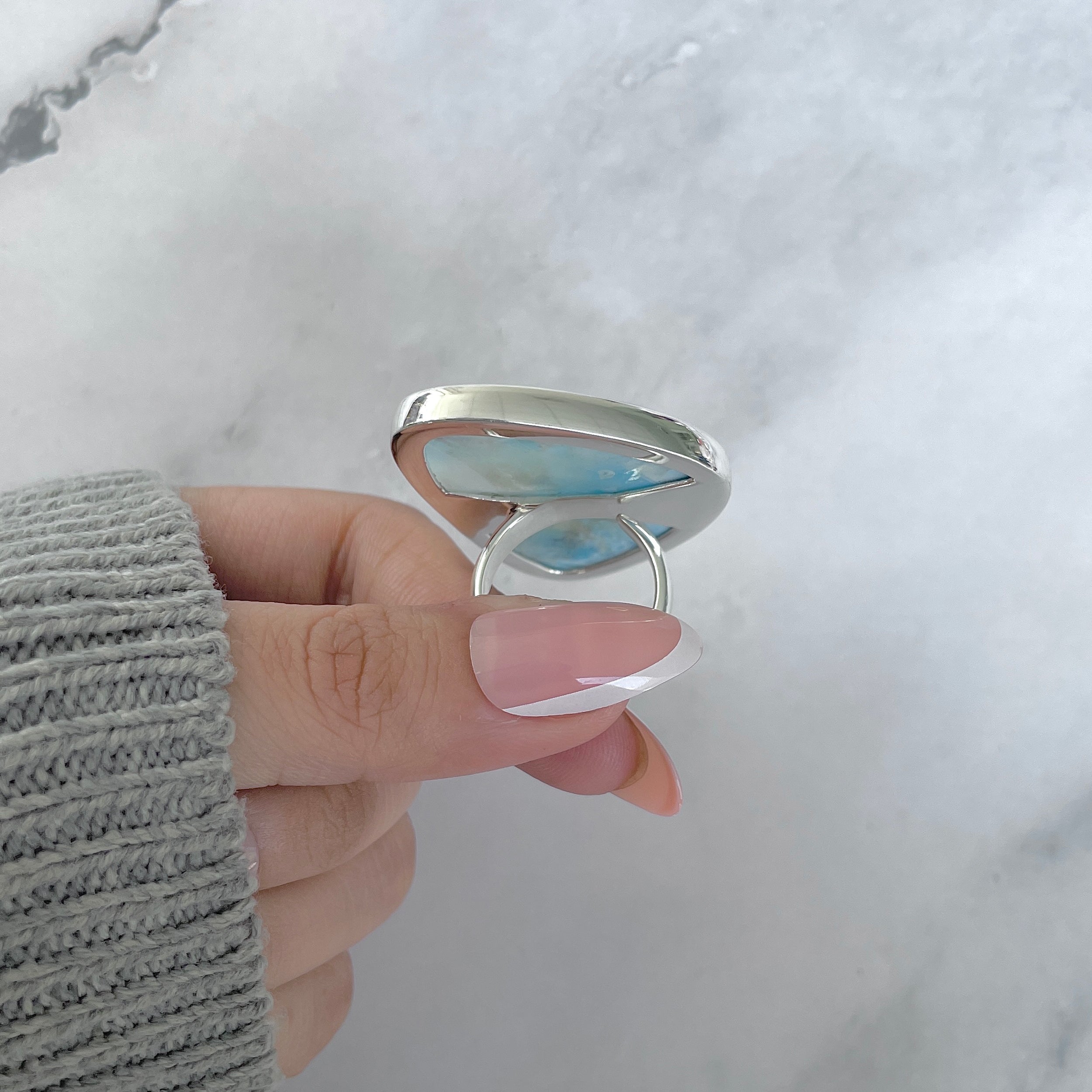 Larimar Adjustable Ring-(LAR-R-1971.)