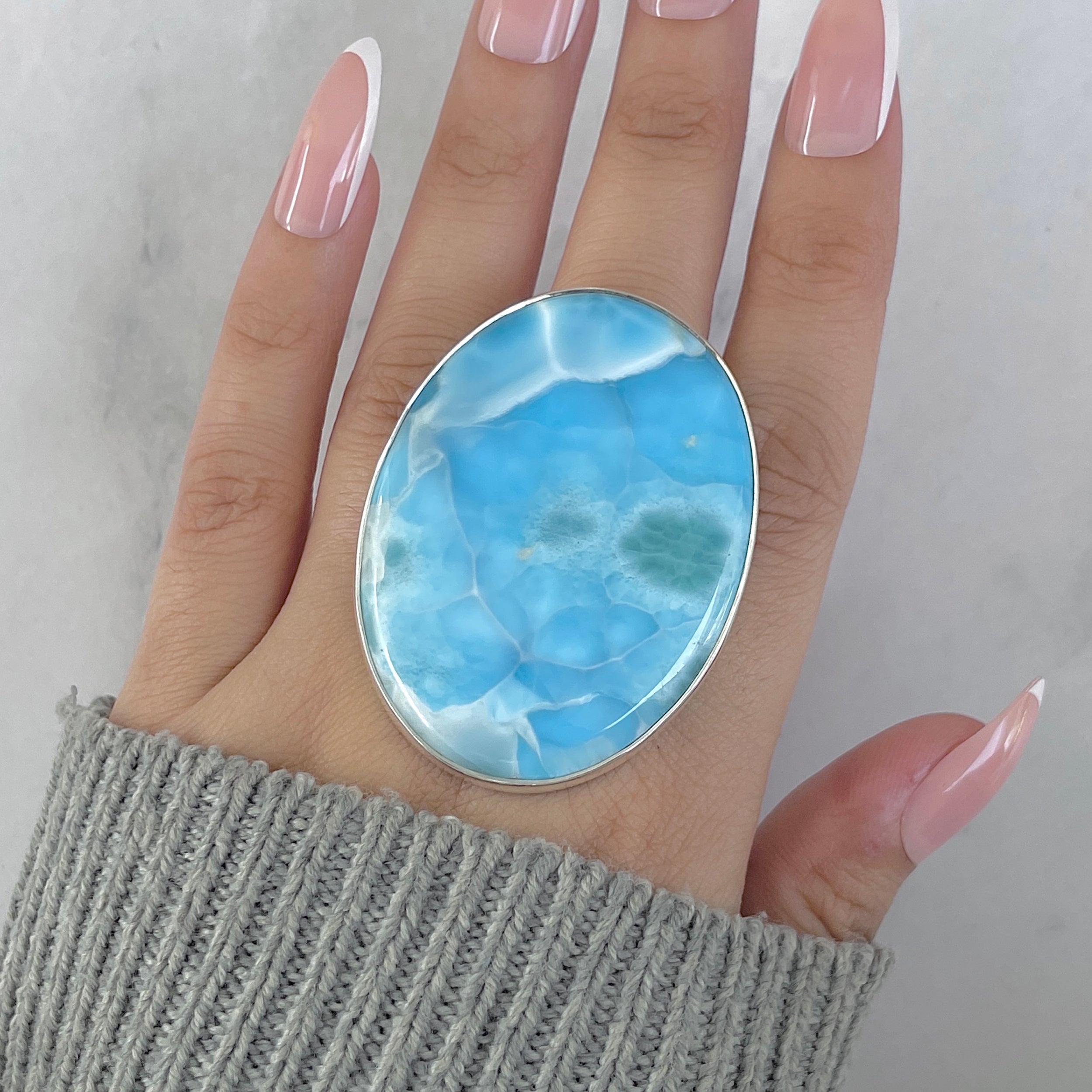 Larimar Adjustable Ring-(LAR-R-1972.)