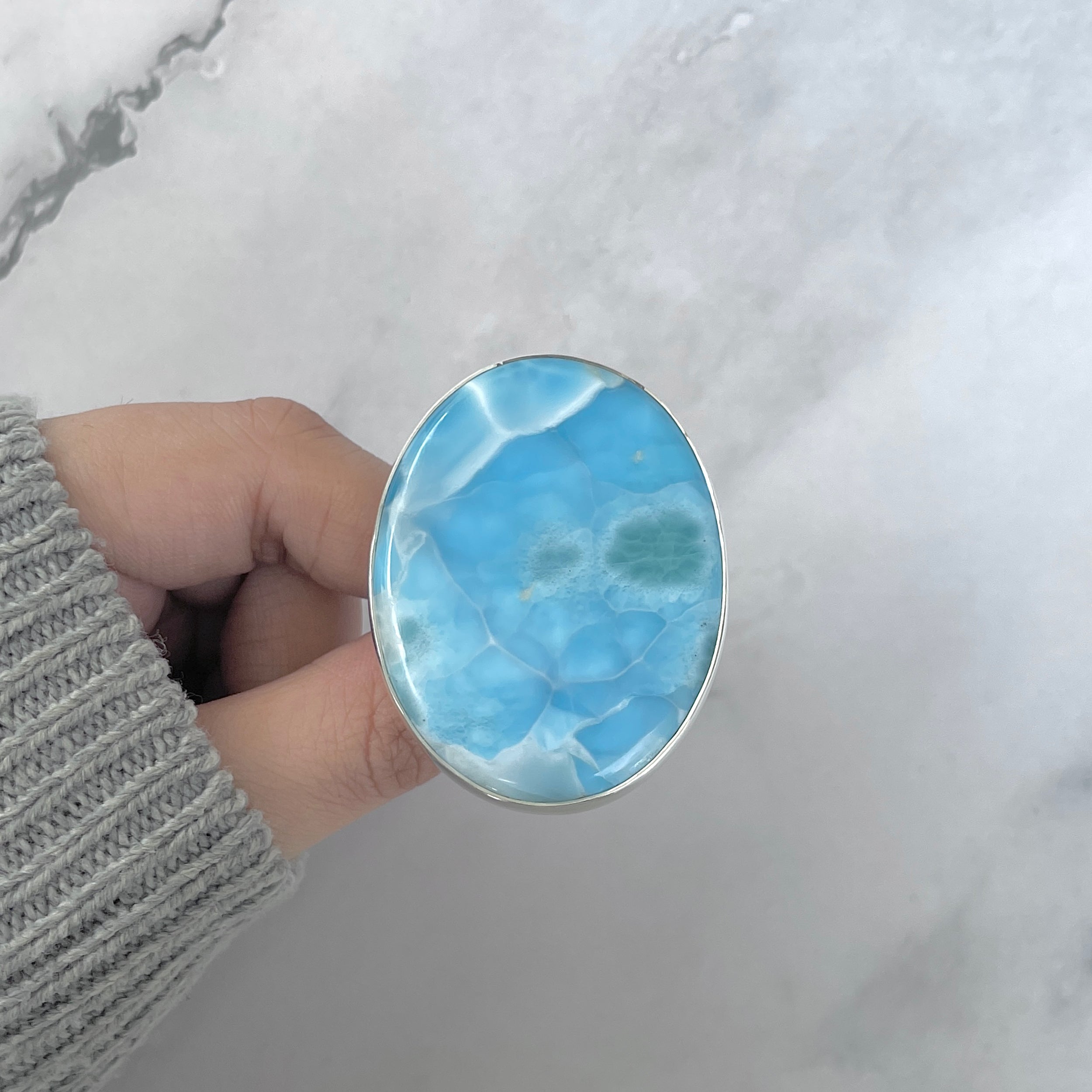 Larimar Adjustable Ring-(LAR-R-1972.)