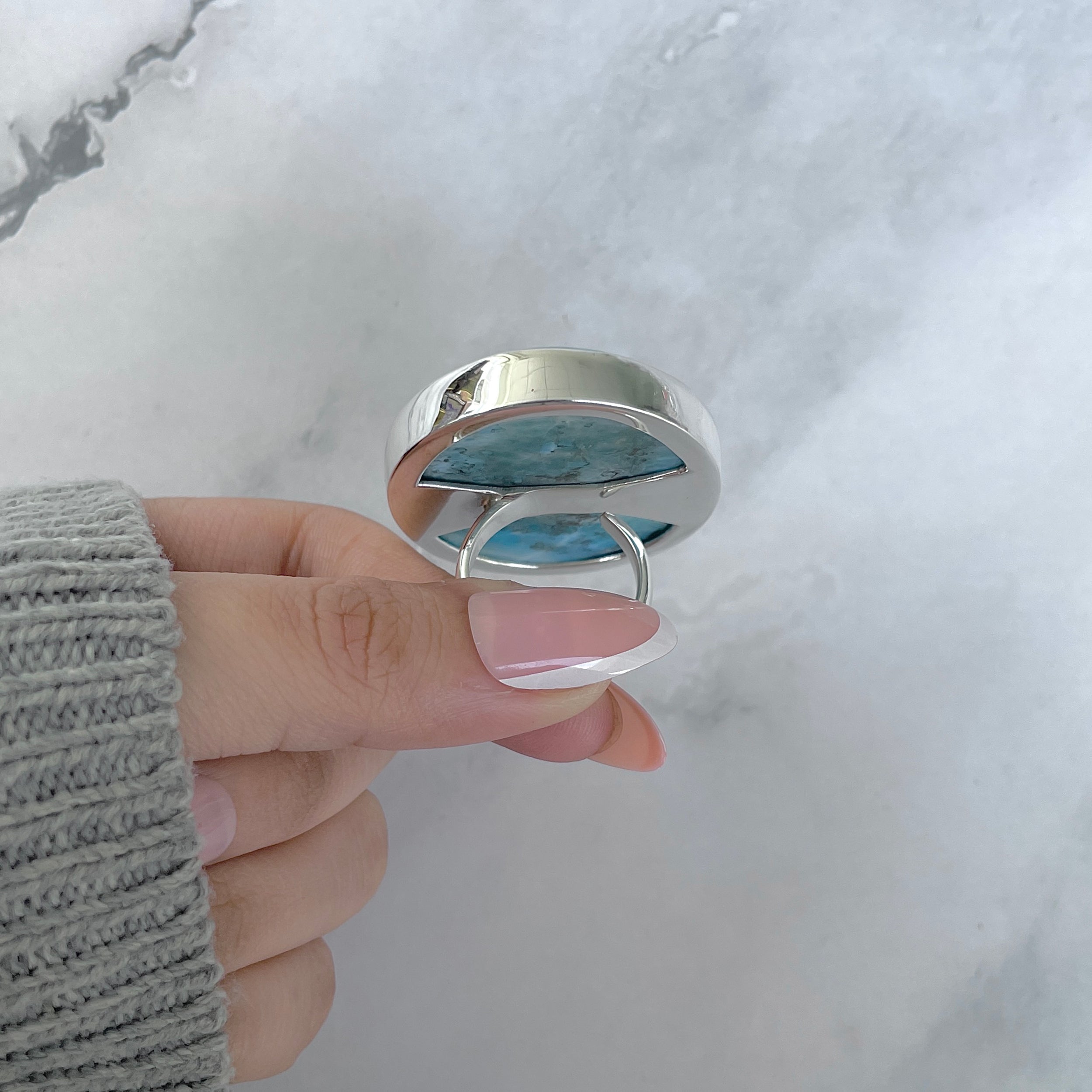 Larimar Adjustable Ring-(LAR-R-1972.)
