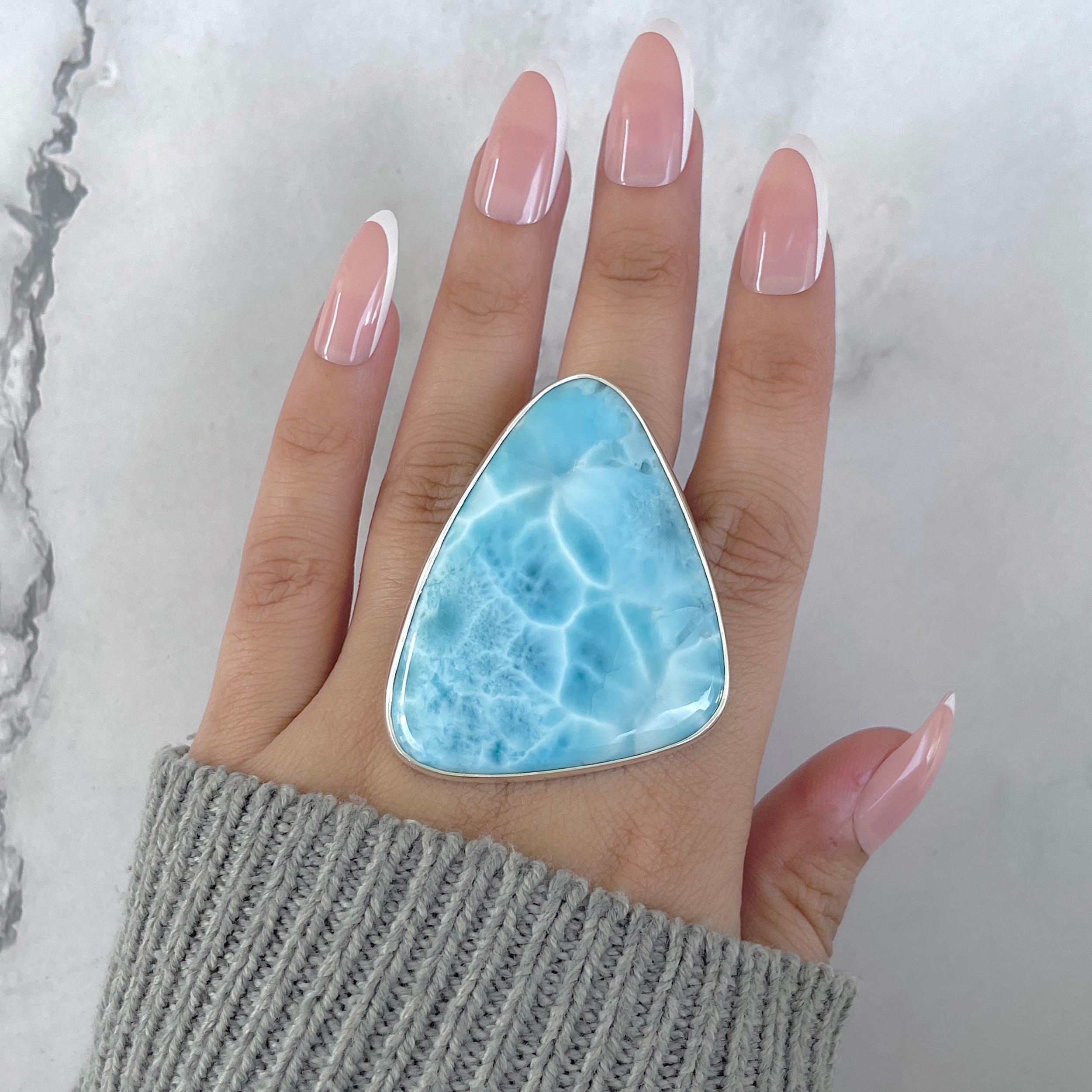 Larimar Adjustable Ring-(LAR-R-1973.)