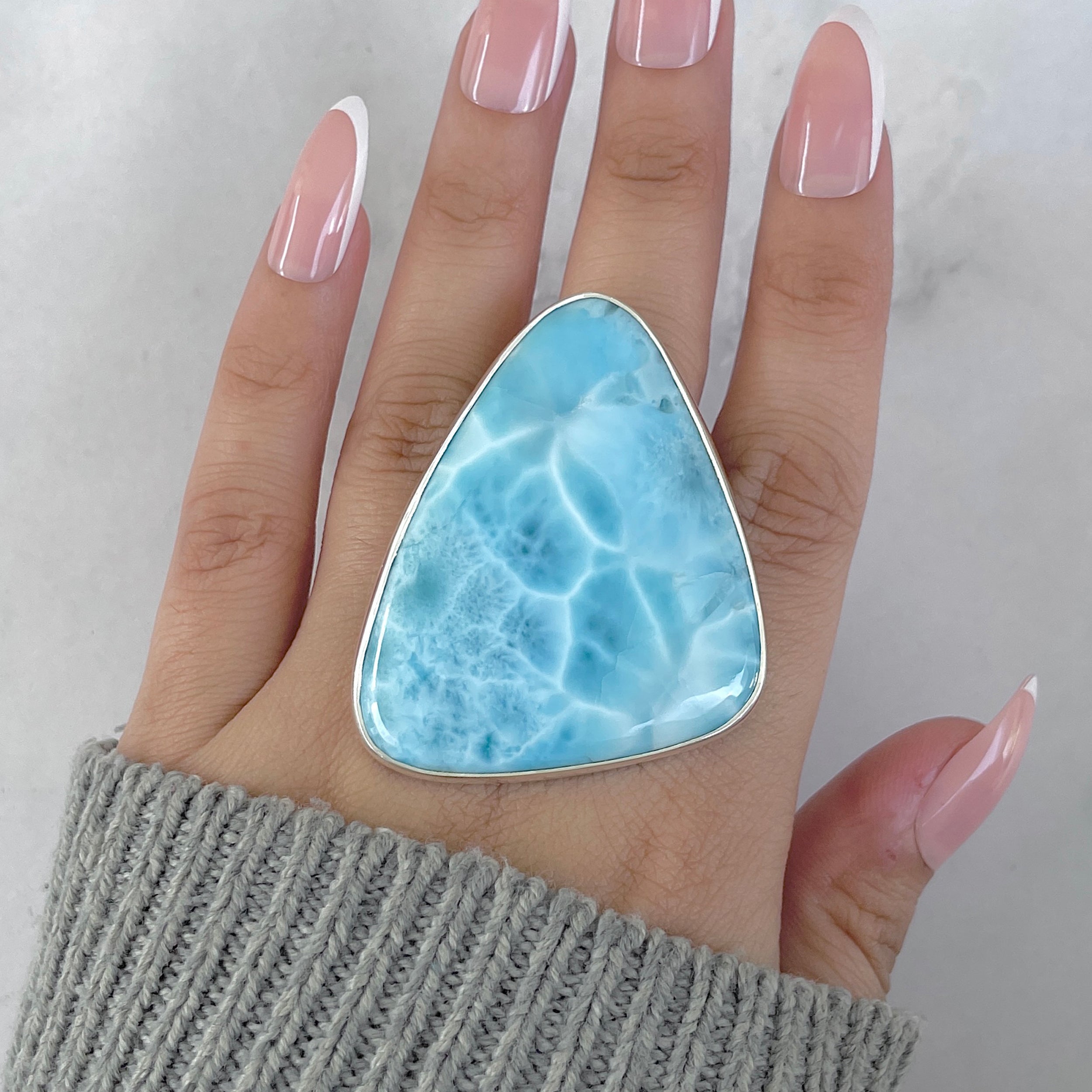 Larimar Adjustable Ring-(LAR-R-1973.)