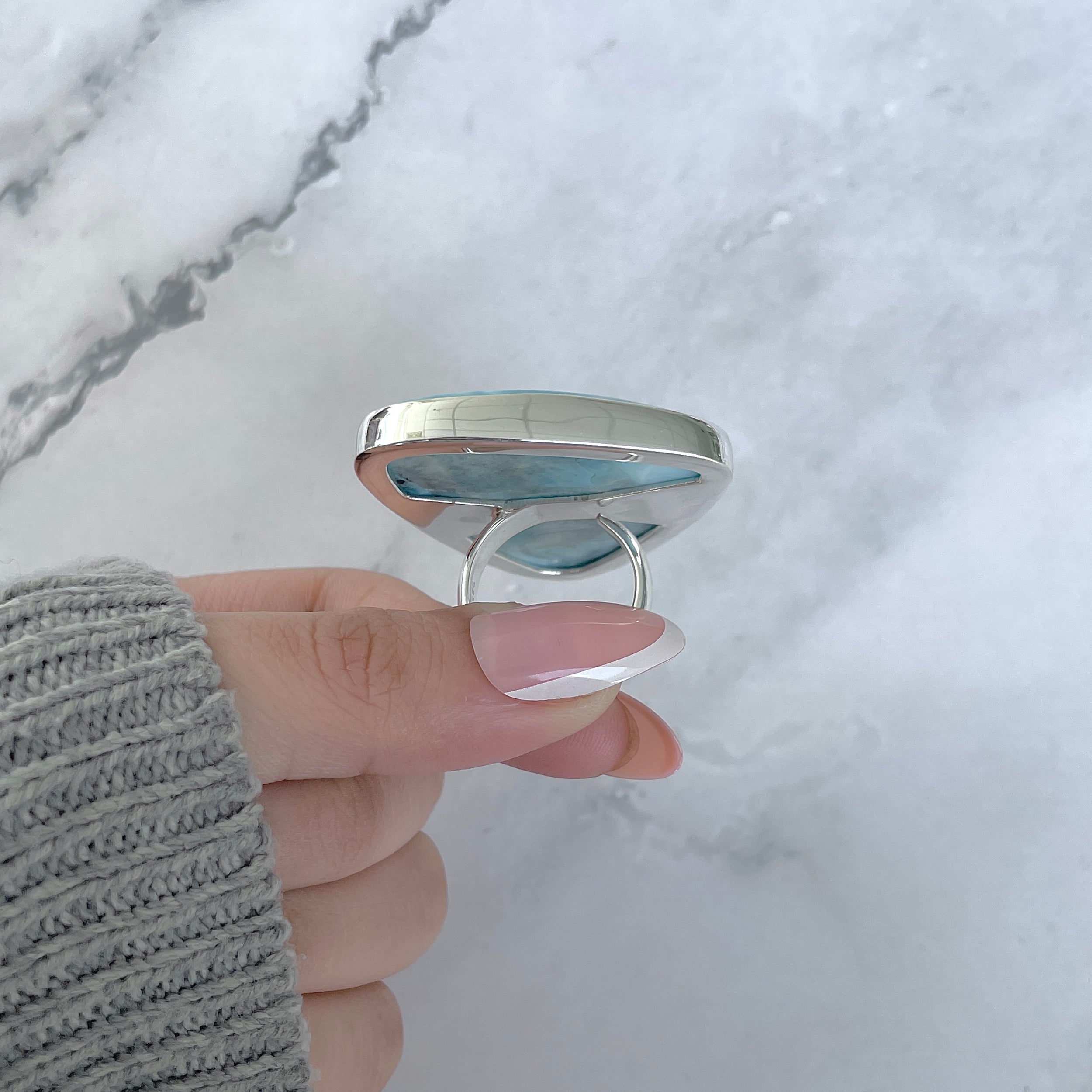 Larimar Adjustable Ring-(LAR-R-1973.)