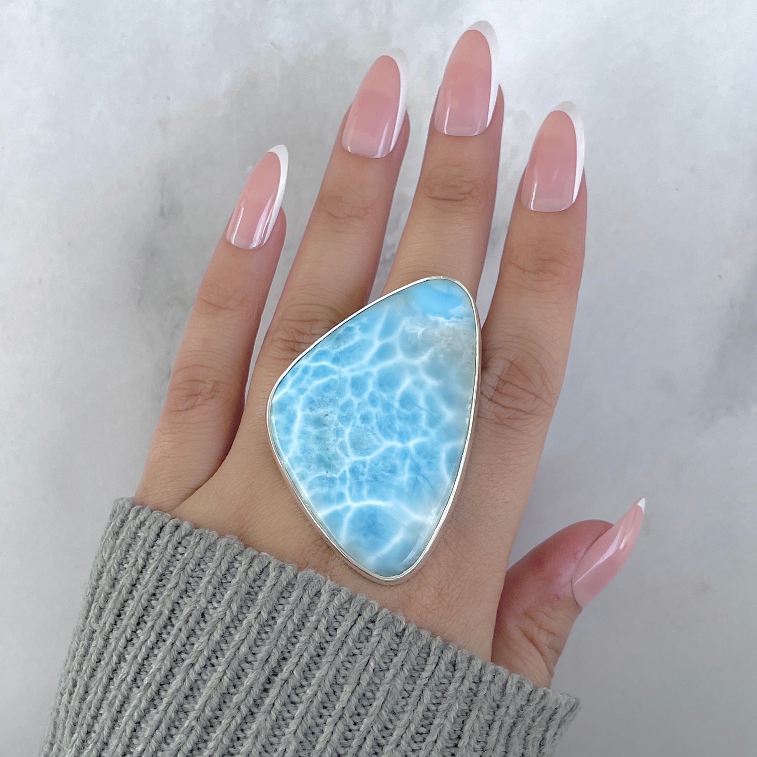 Larimar Adjustable Ring-(LAR-R-1974.)