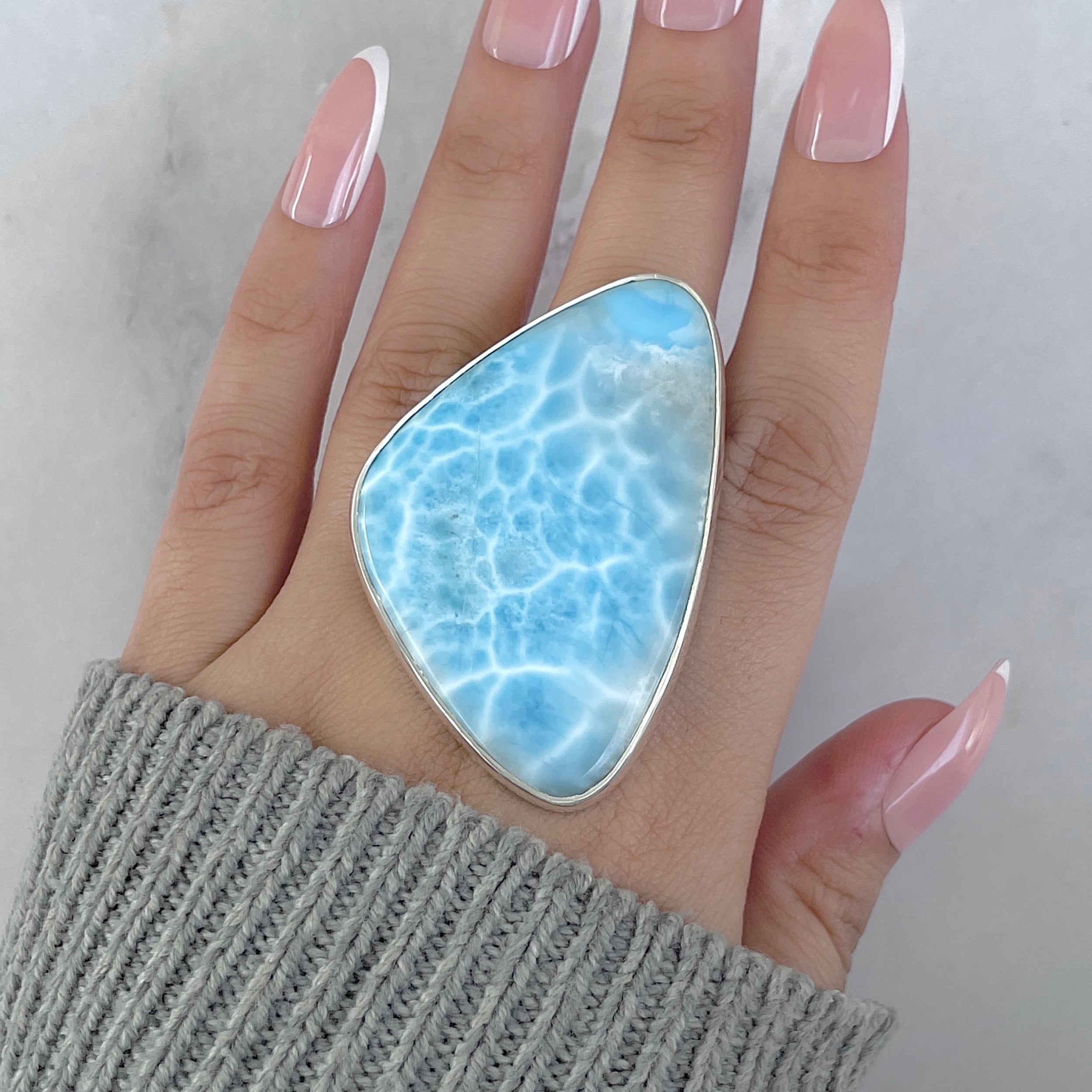 Larimar Adjustable Ring-(LAR-R-1974.)