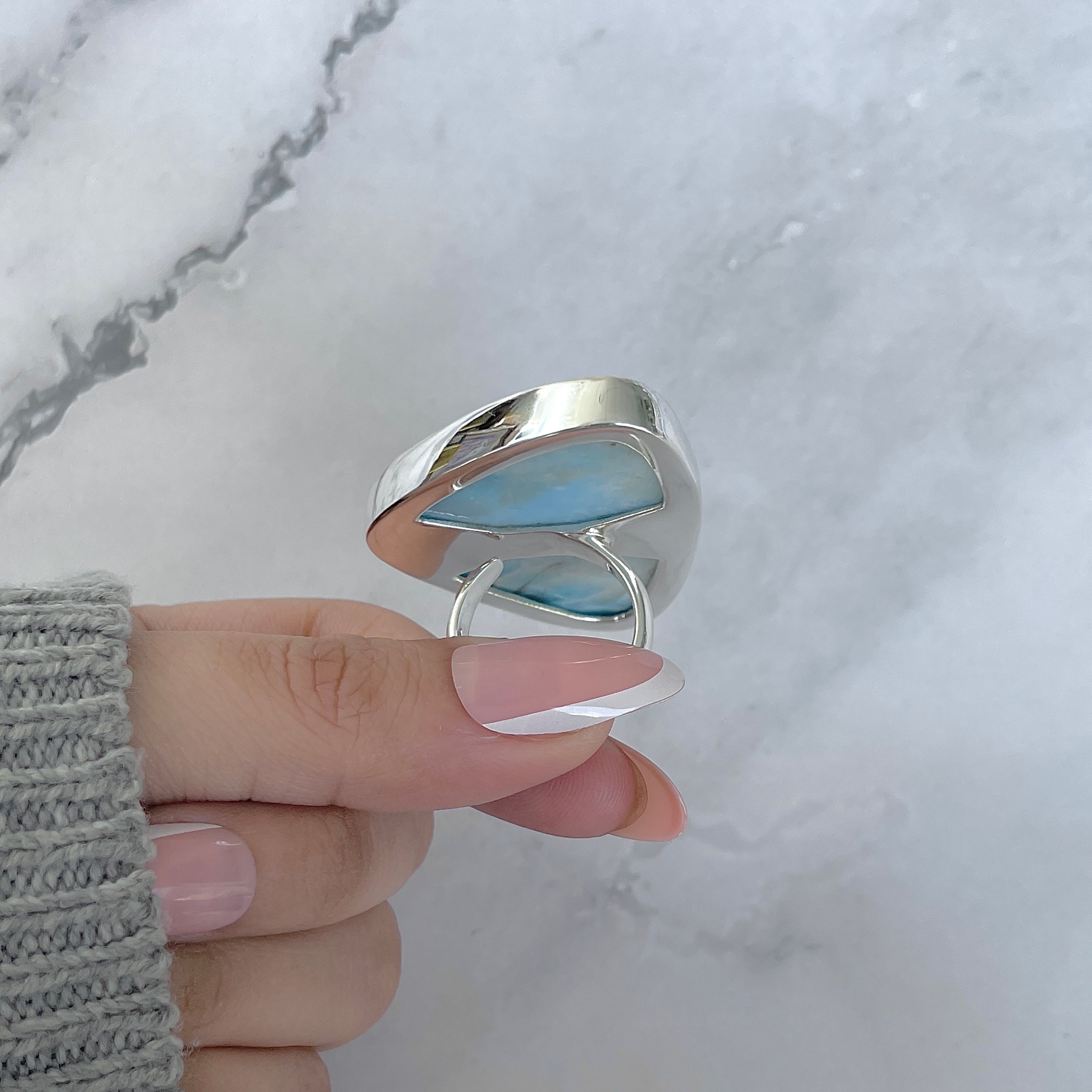 Larimar Adjustable Ring-(LAR-R-1974.)