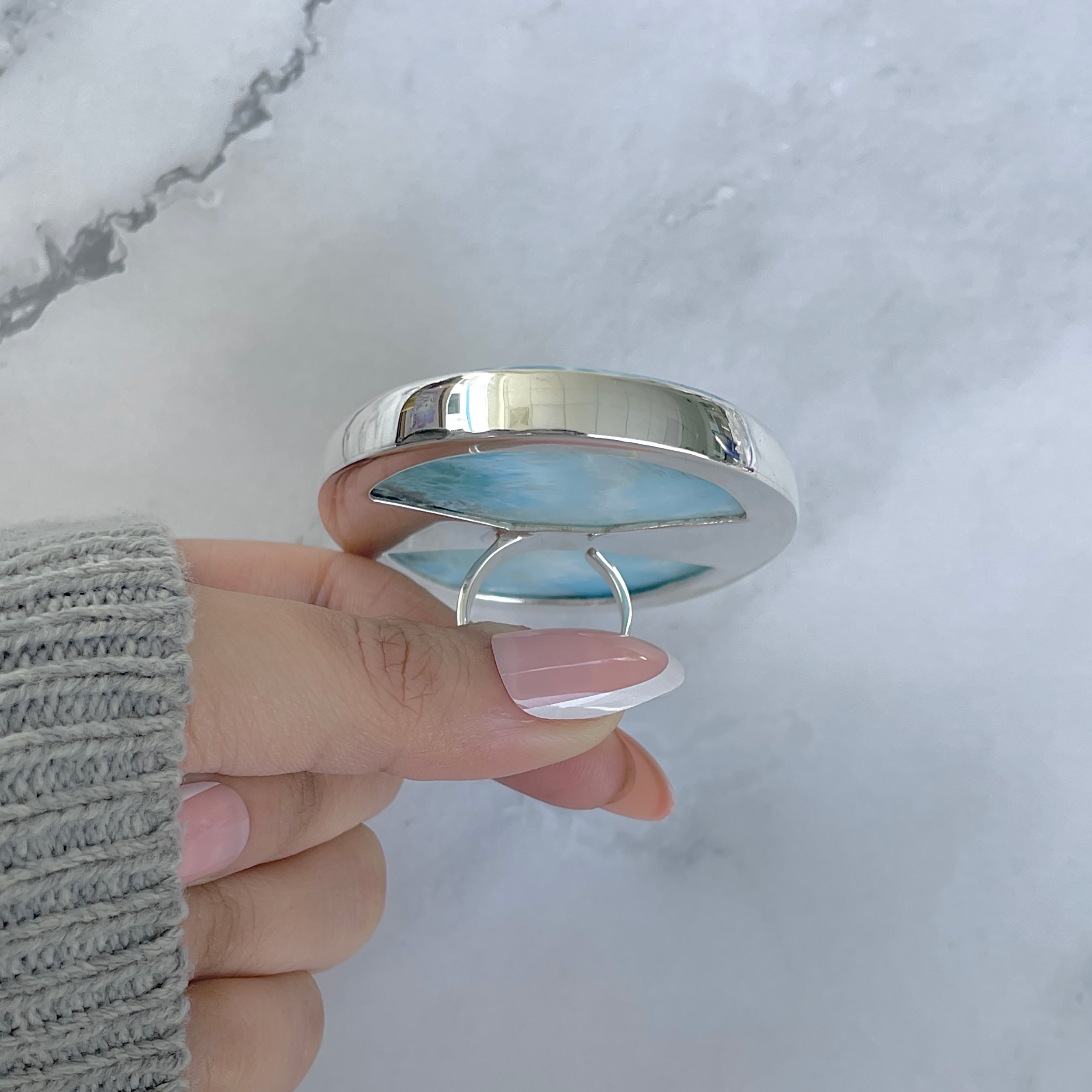 Larimar Adjustable Ring-(LAR-R-1975.)