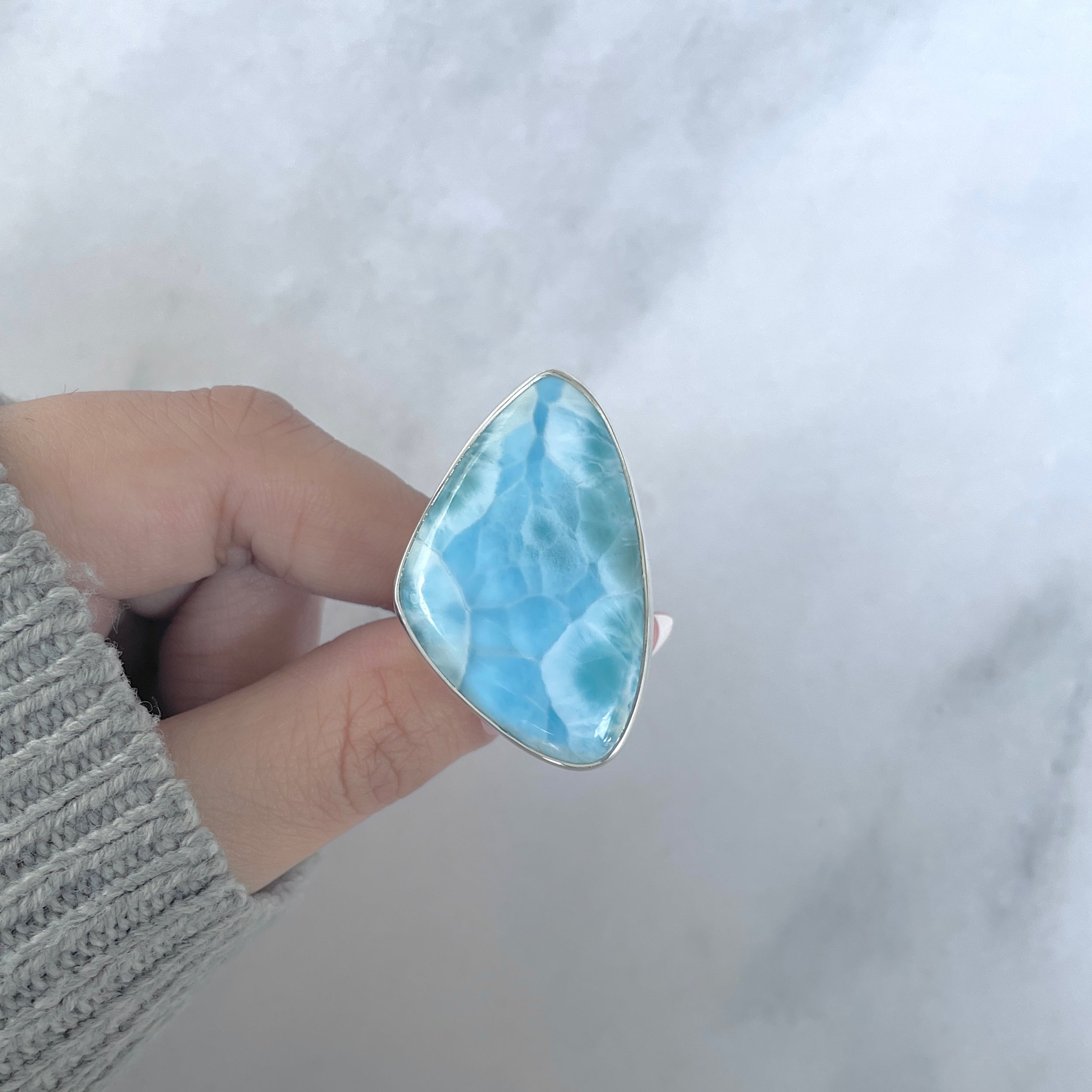 Larimar Adjustable Ring-(LAR-R-1976.)