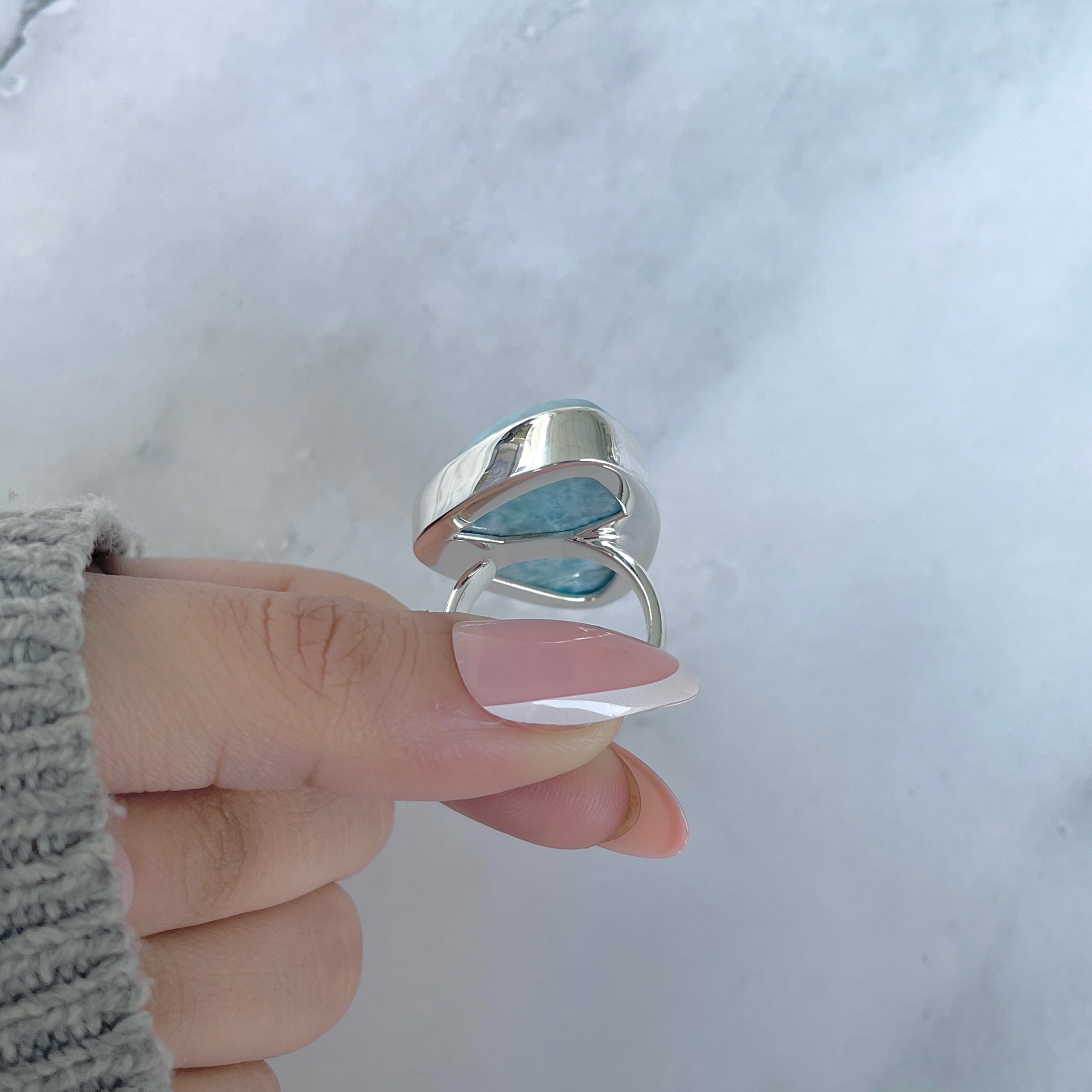 Larimar Adjustable Ring-(LAR-R-1976.)