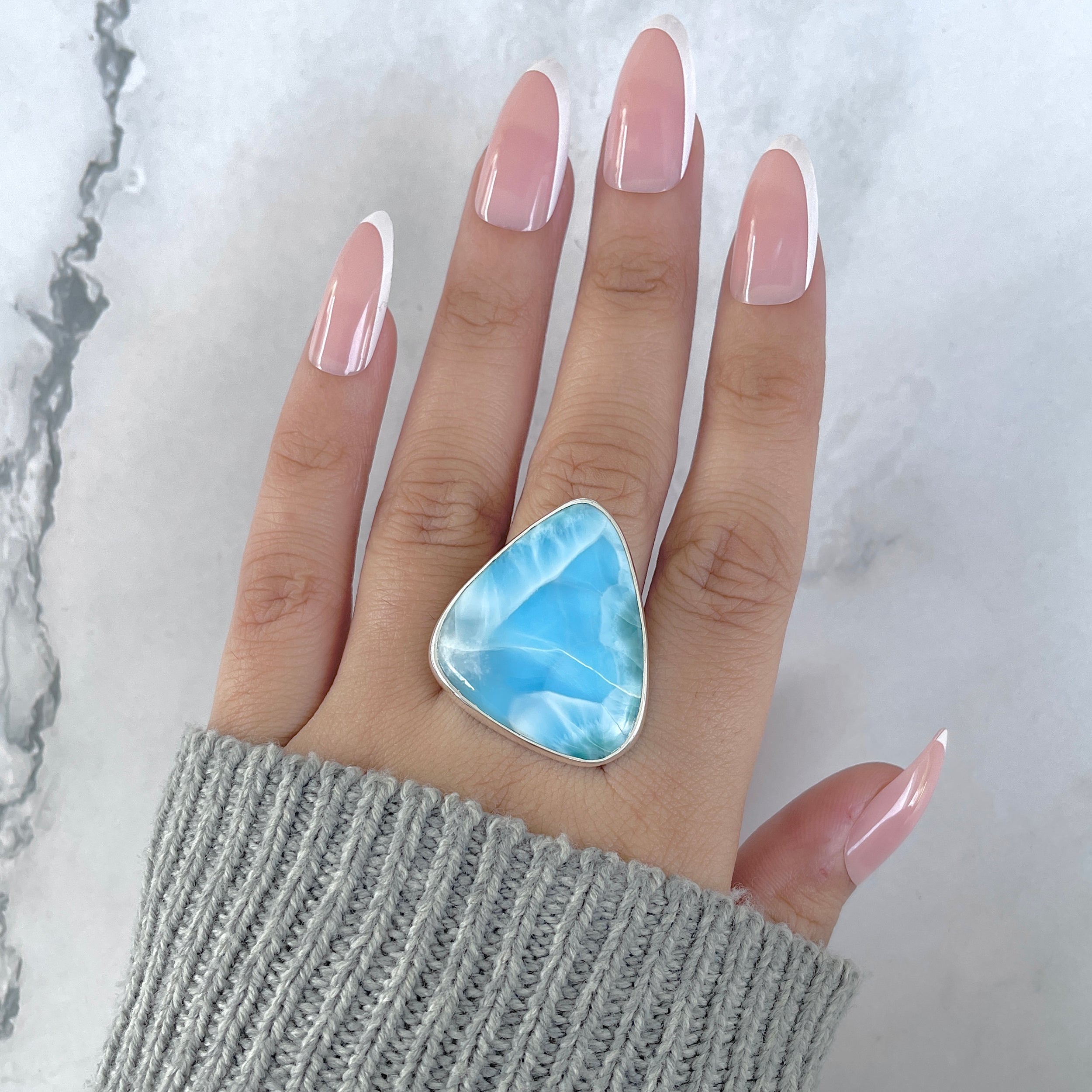 Larimar Adjustable Ring-(LAR-R-1977.)
