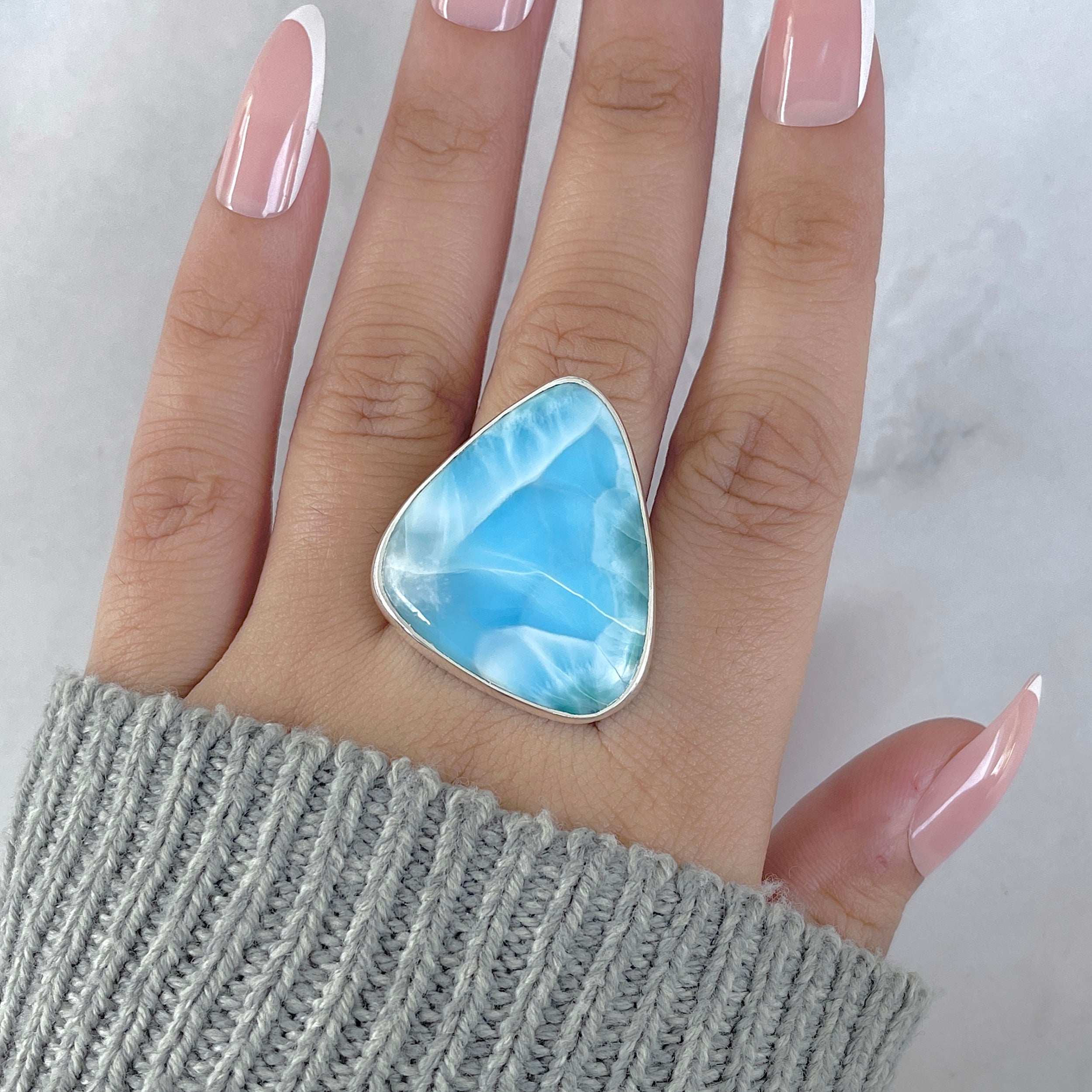 Larimar Adjustable Ring-(LAR-R-1977.)