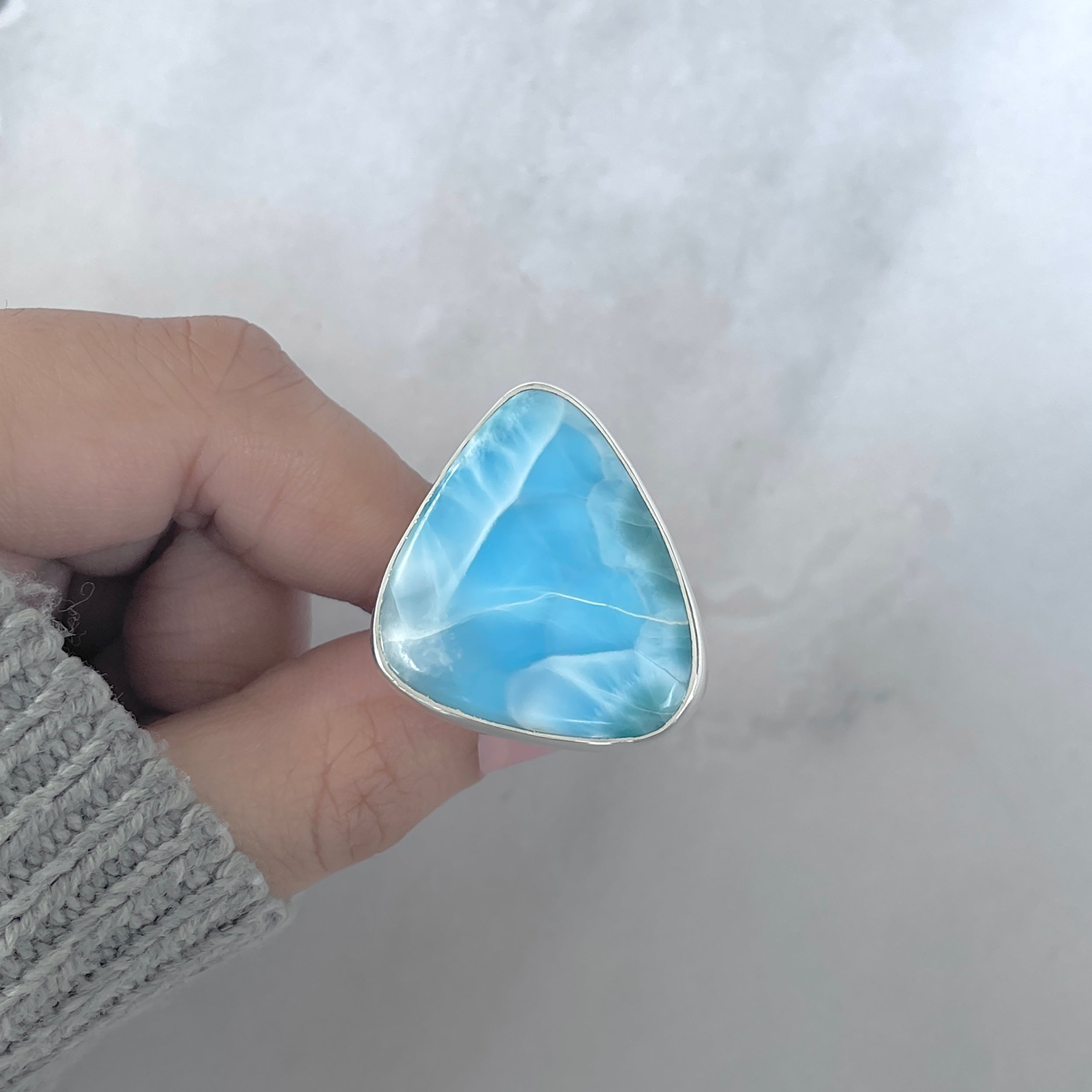 Larimar Adjustable Ring-(LAR-R-1977.)