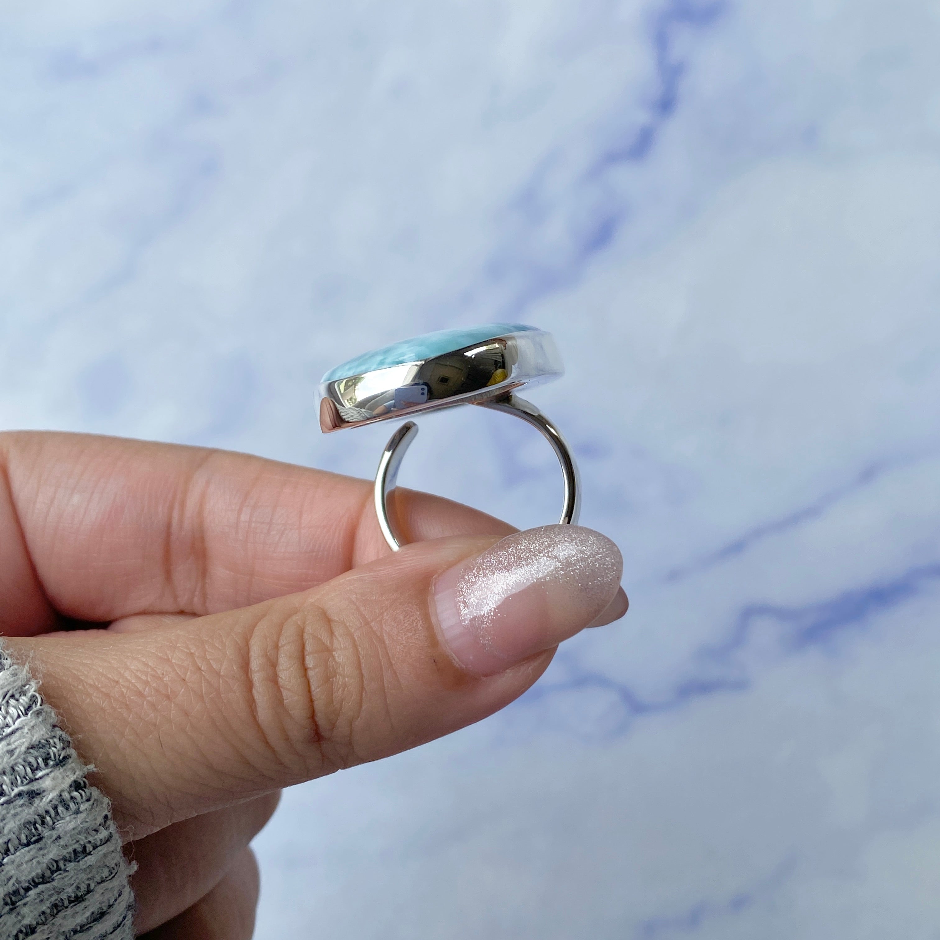 Larimar Adjustable Ring-(LAR-R-210.)