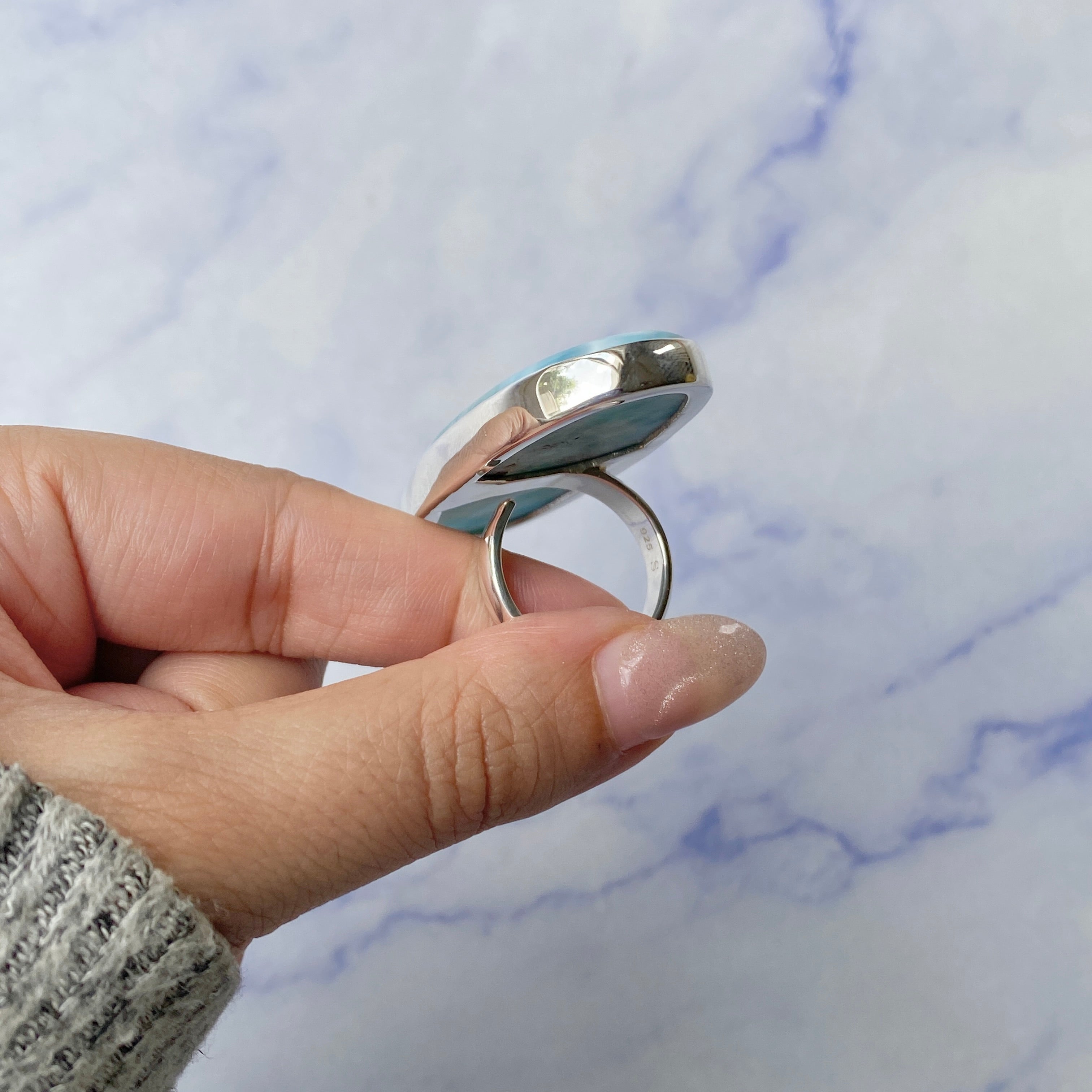 Larimar Adjustable Ring-(LAR-R-264.)