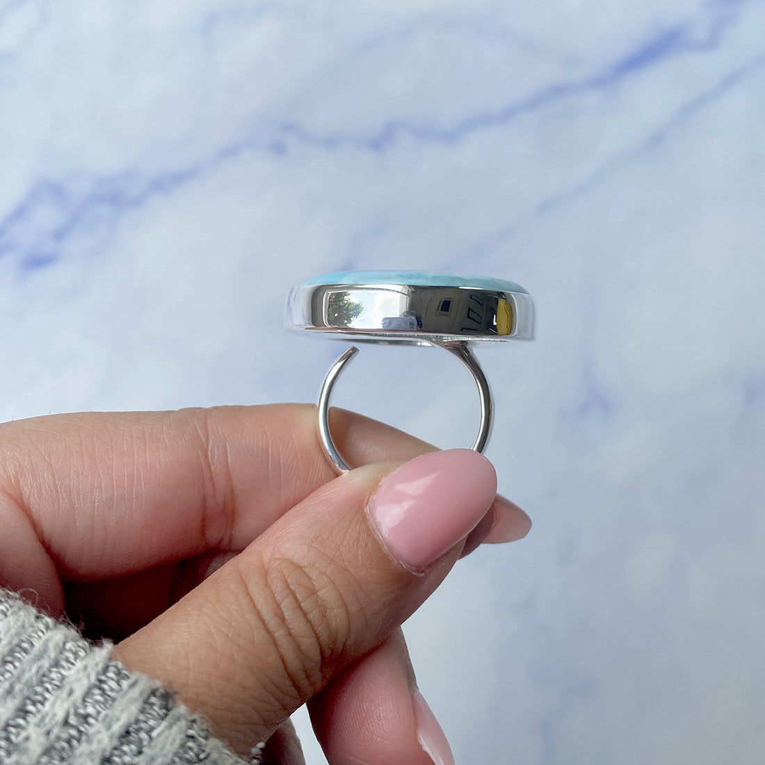 Larimar Adjustable Ring-(LAR-R-290.)