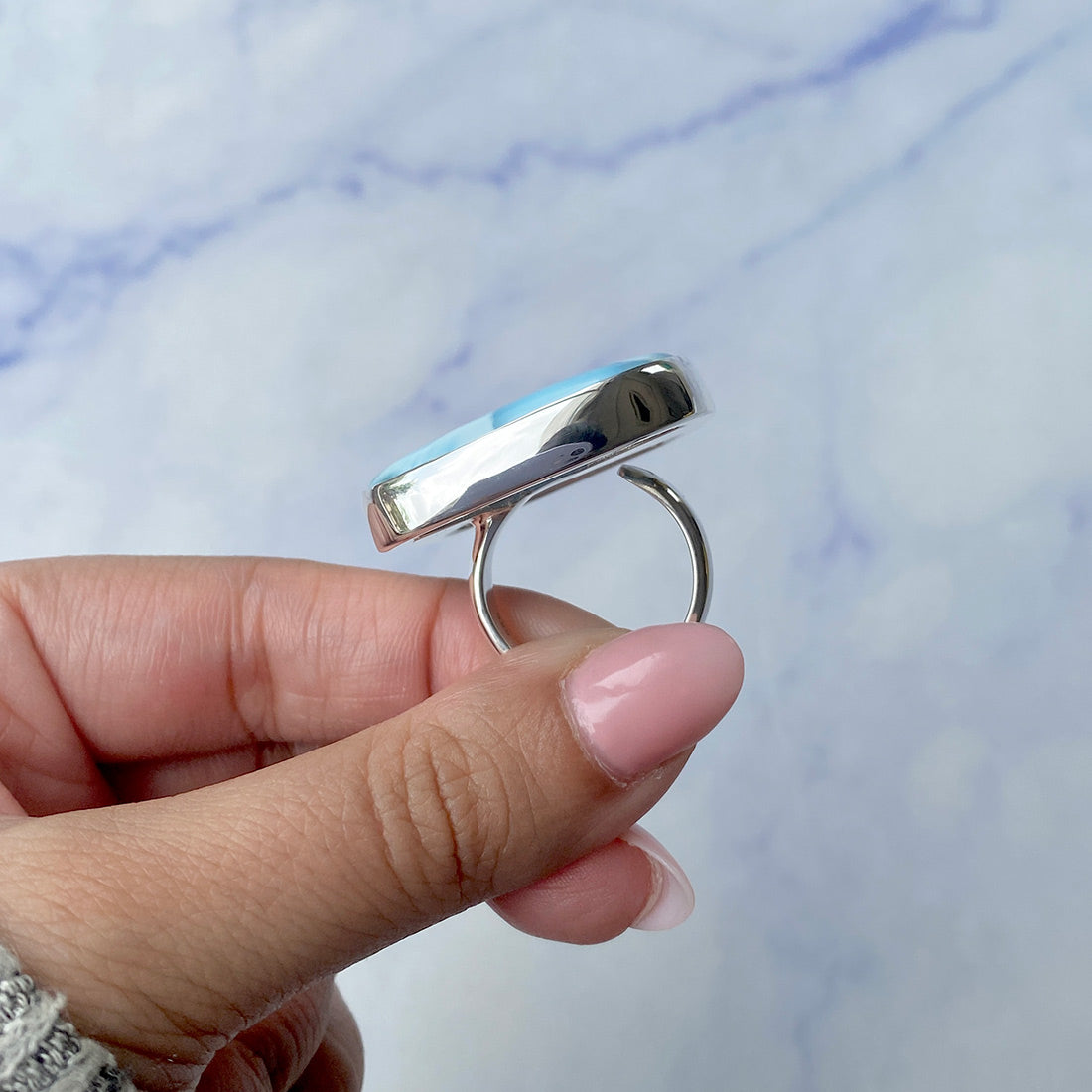 Larimar Adjustable Ring-(LAR-R-294.)