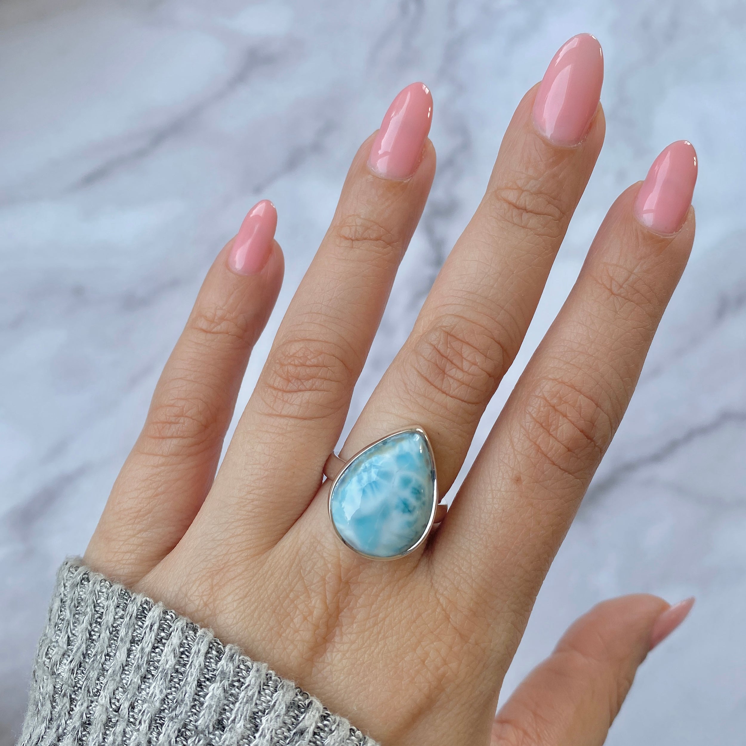Larimar Adjustable Ring-(LAR-R-3.)