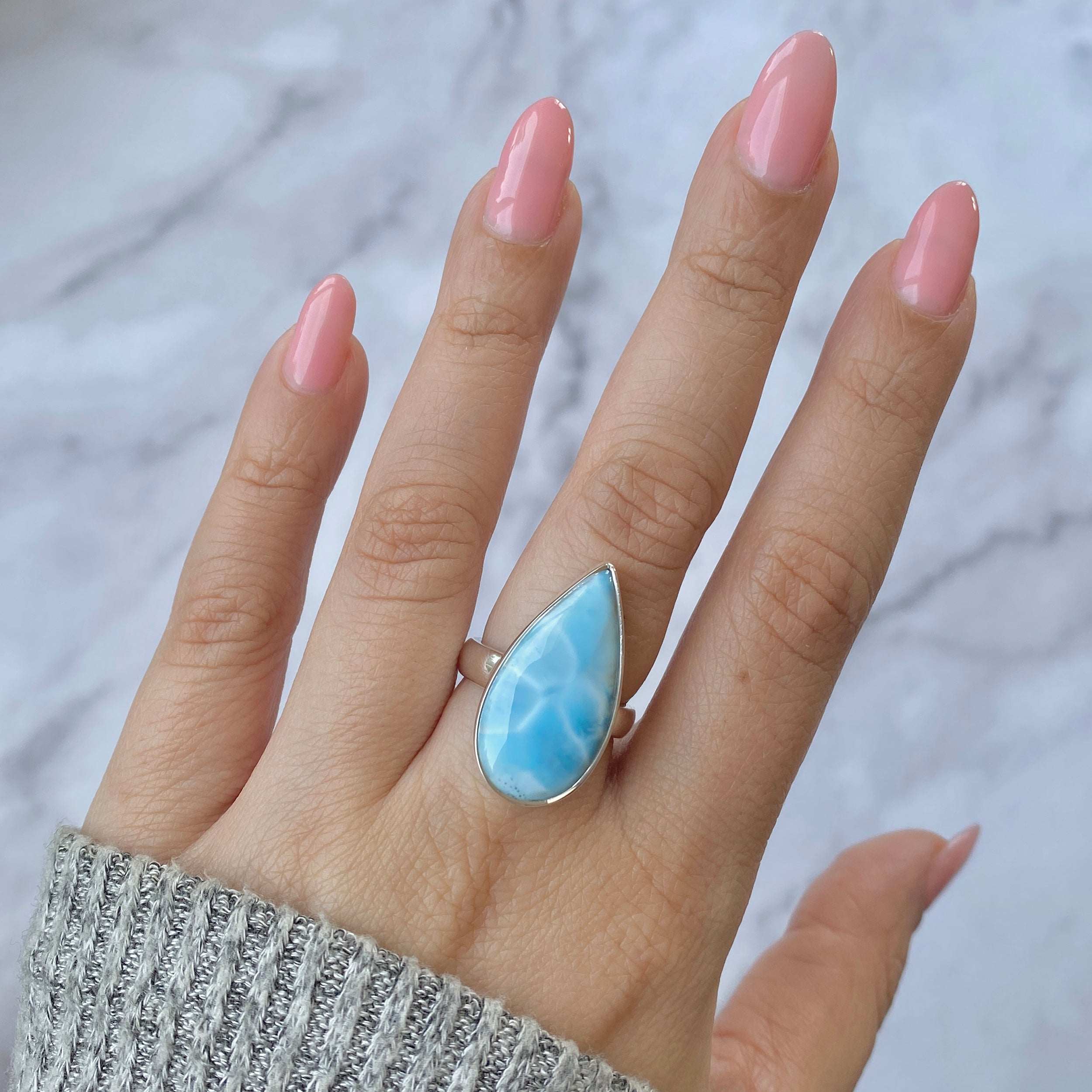 Larimar Adjustable Ring-(LAR-R-31.)