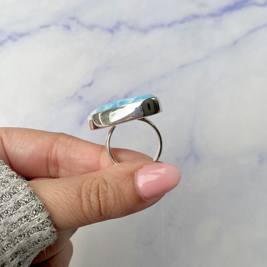 Larimar Adjustable Ring-(LAR-R-325.)