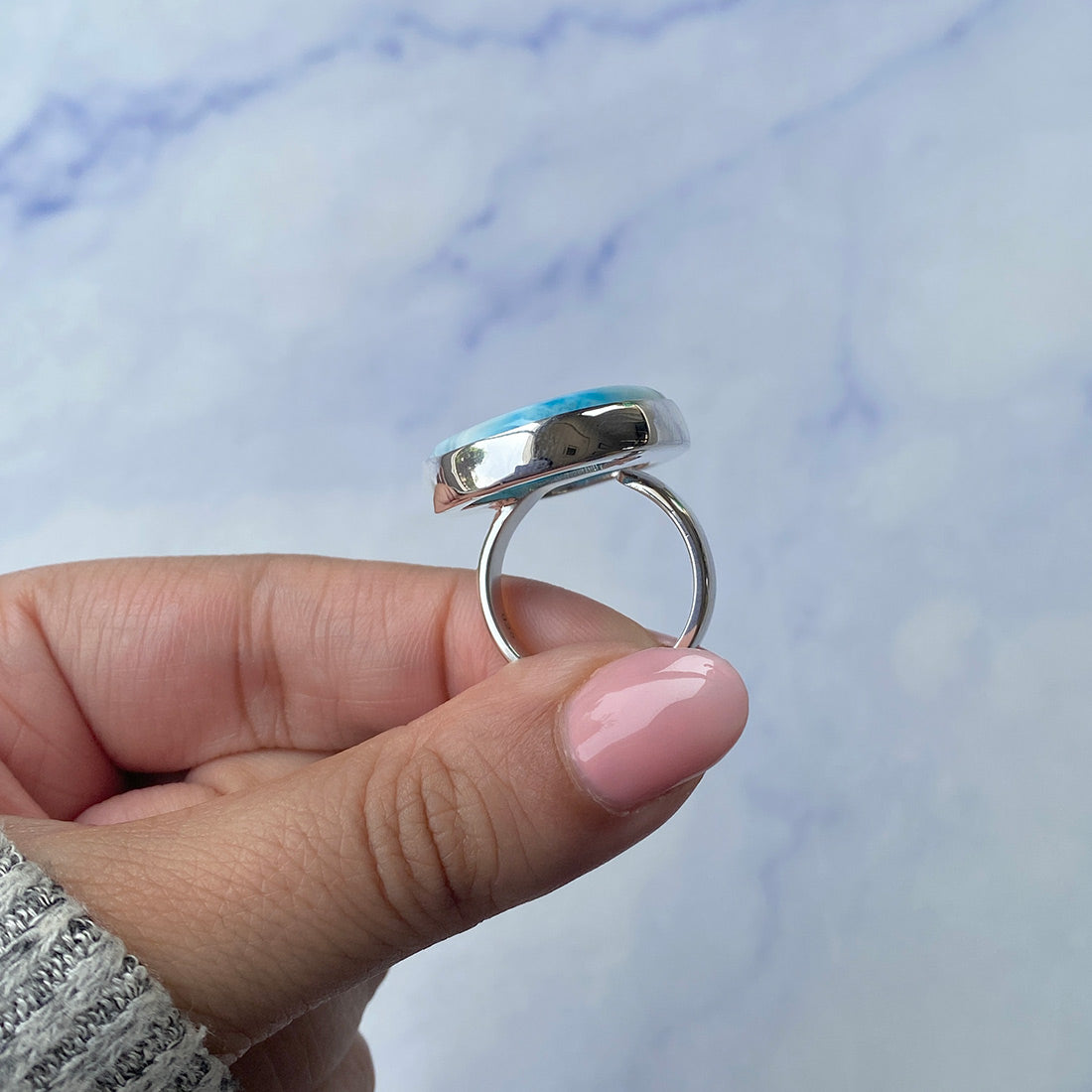 Larimar Adjustable Ring-(LAR-R-354.)