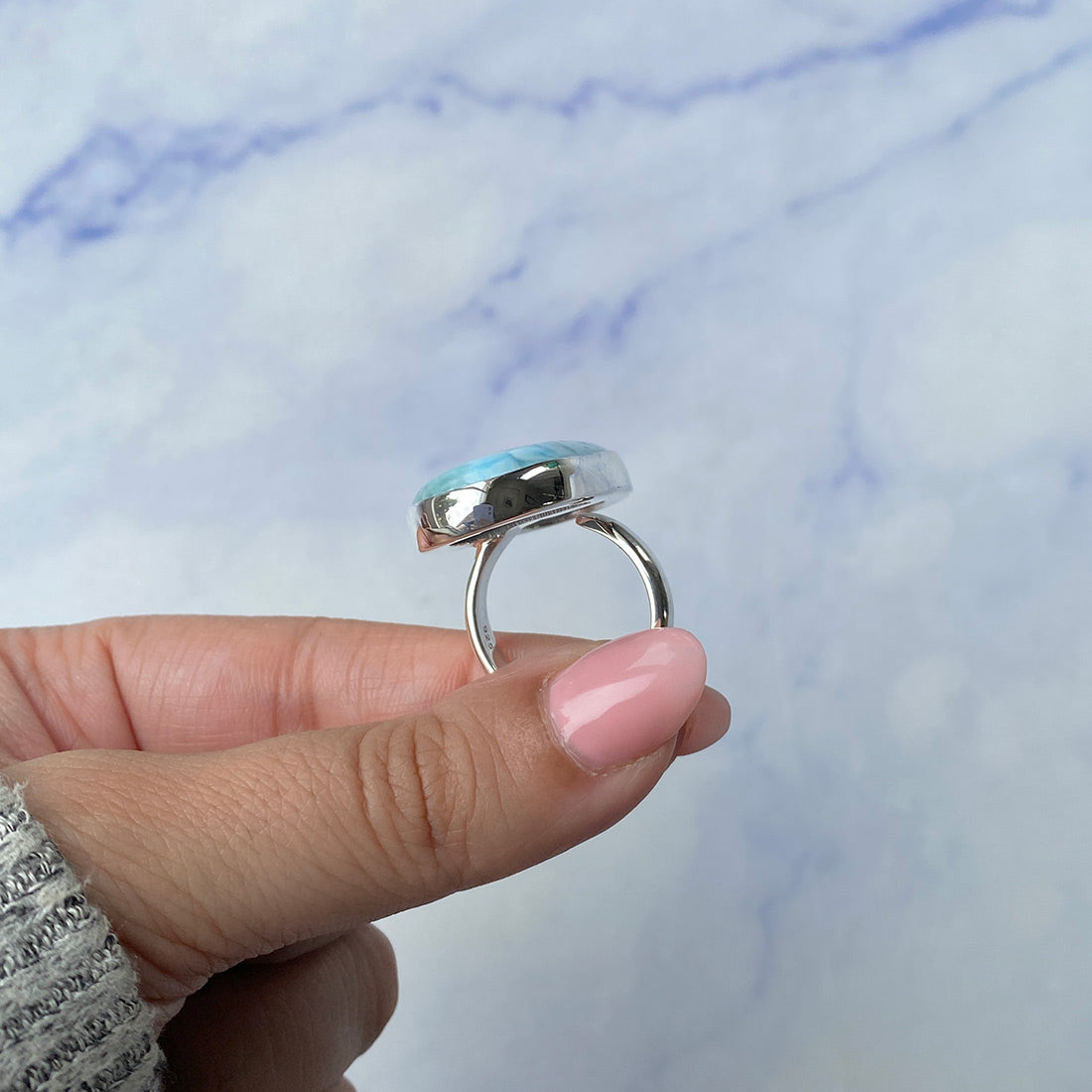 Larimar Adjustable Ring-(LAR-R-376.)