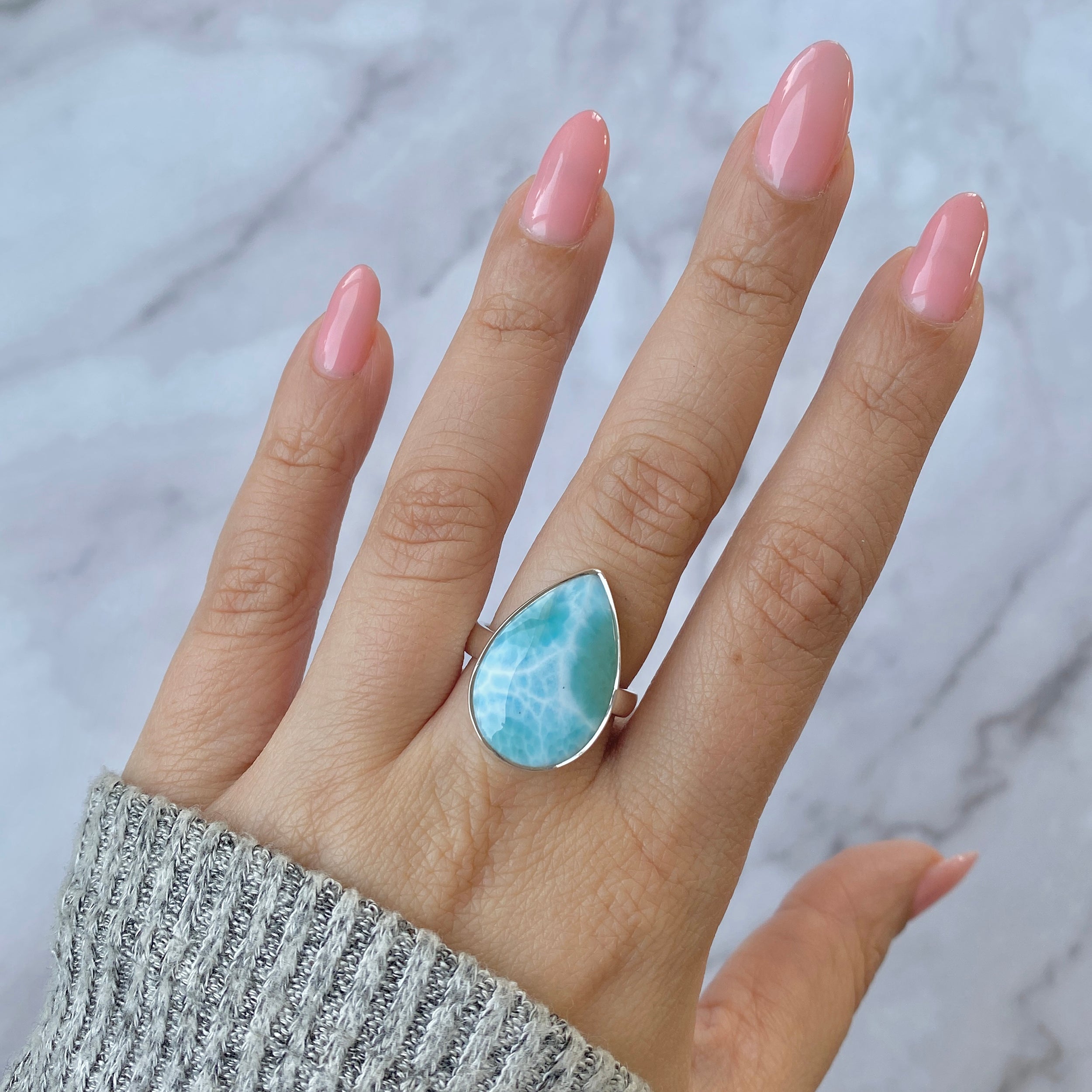 Larimar Adjustable Ring-(LAR-R-38.)
