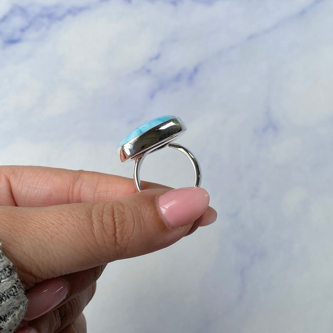 Larimar Adjustable Ring-(LAR-R-381.)