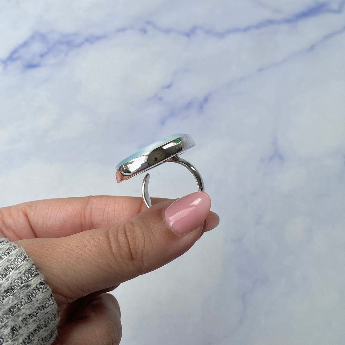 Larimar Adjustable Ring-(LAR-R-383.)