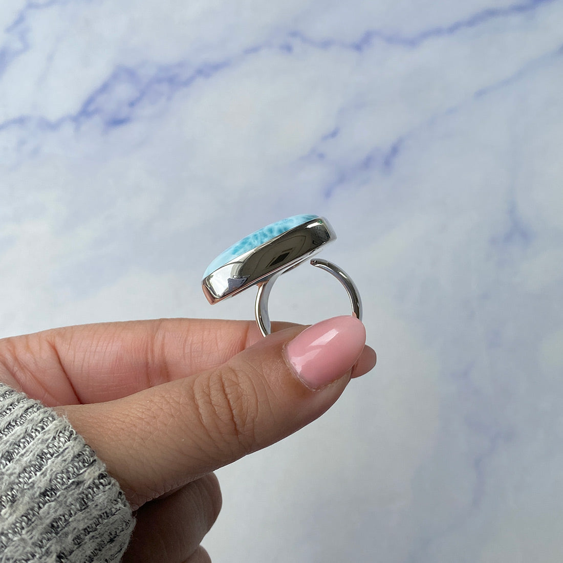 Larimar Adjustable Ring-(LAR-R-384.)