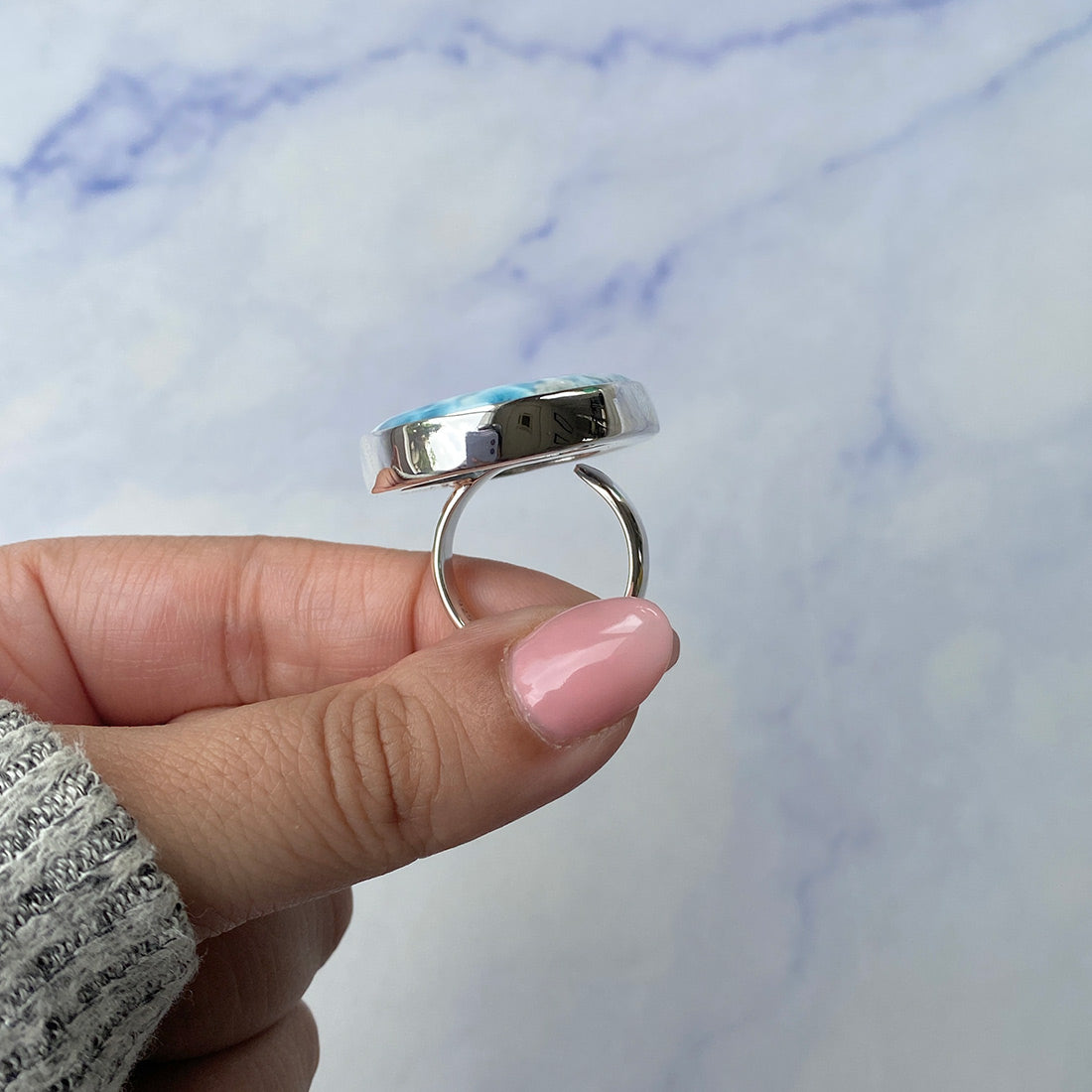 Larimar Adjustable Ring-(LAR-R-385.)