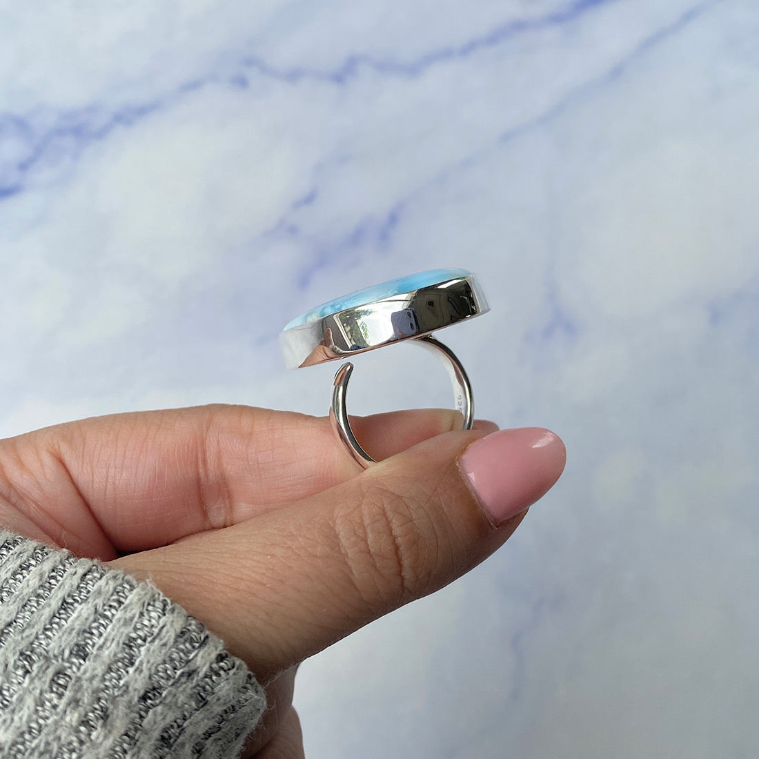 Larimar Adjustable Ring-(LAR-R-386.)